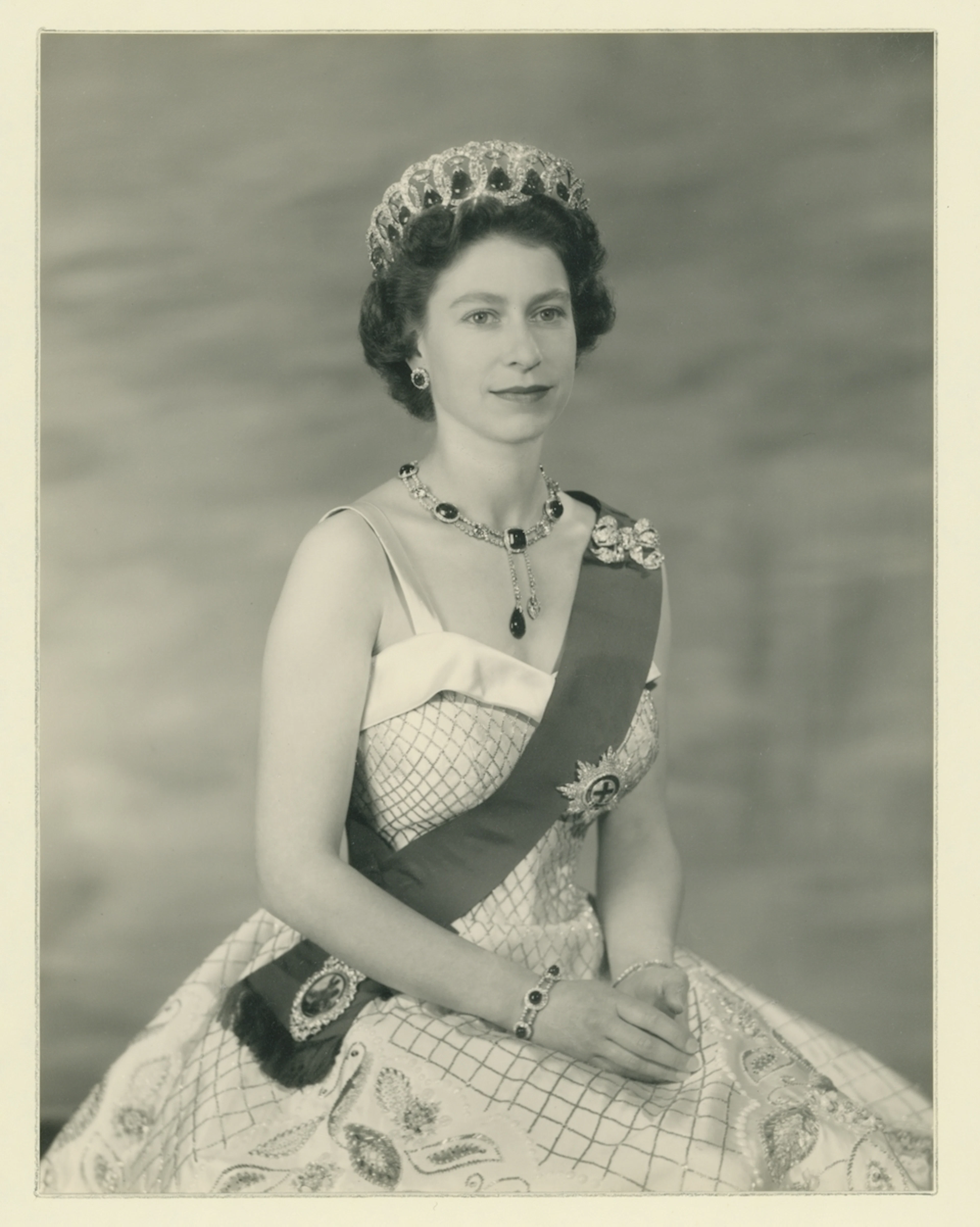 Great Britain Royalty Queen Elizabeth II 1956 Studio photograph by