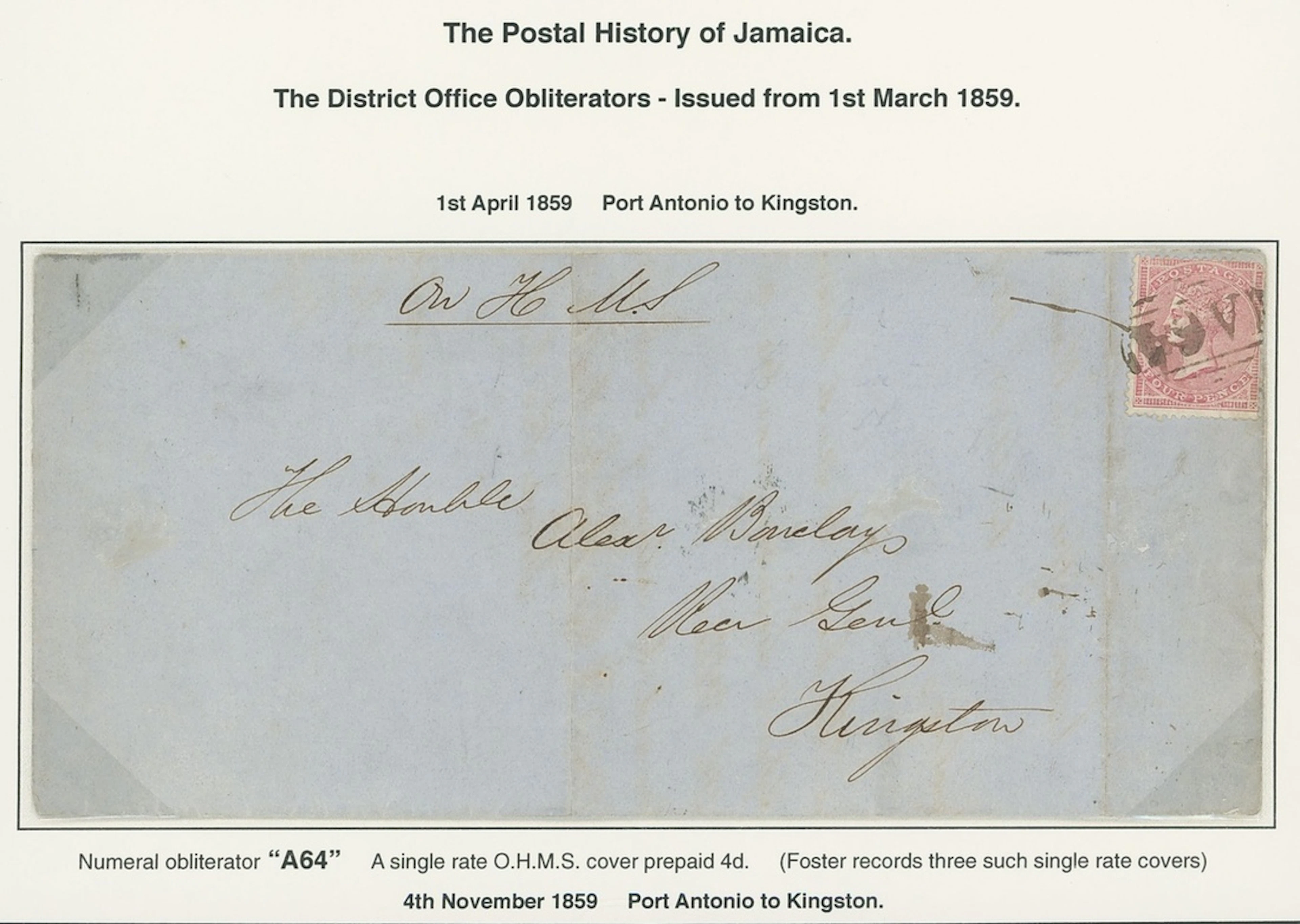 Jamaica Great Britain used in Jamaica Imperial Issues used at Post