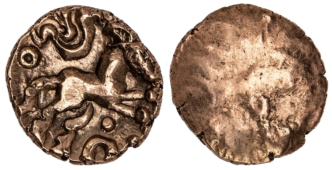 Cantiaci (50-20 BC), AV Uniface Quarter-Stater, 'Horse Brooch' Type