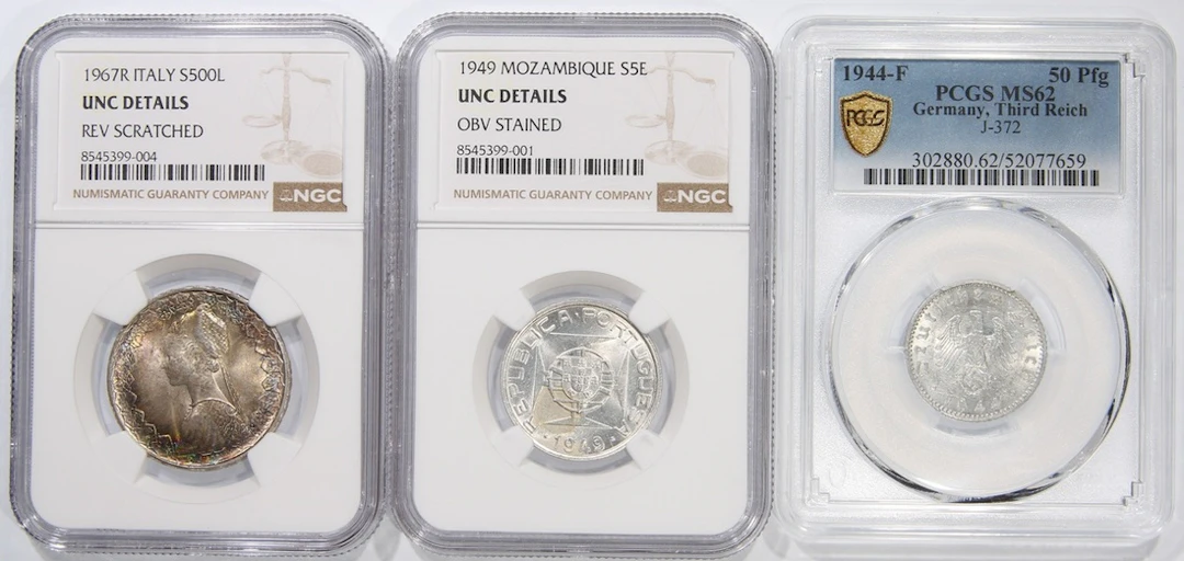 World Coins, a group of 3x, including