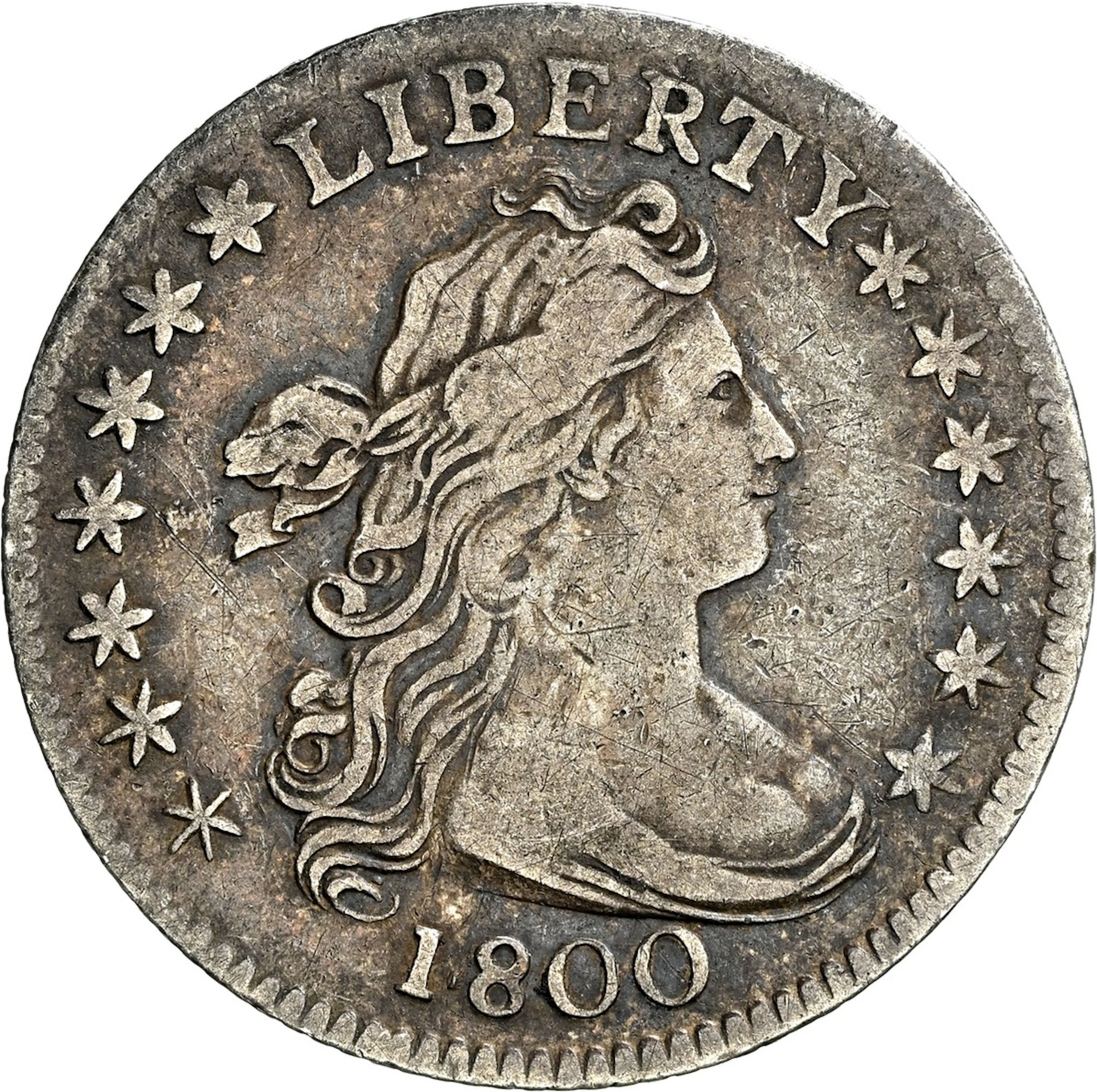 NGC VF30 | USA, "Draped Bust", Dime, 1800 10C, Philadelphia
