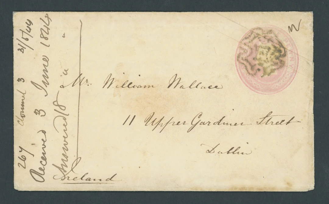 Great Britain Postal Stationery 1843 (3 June), 1d. pink envelope to