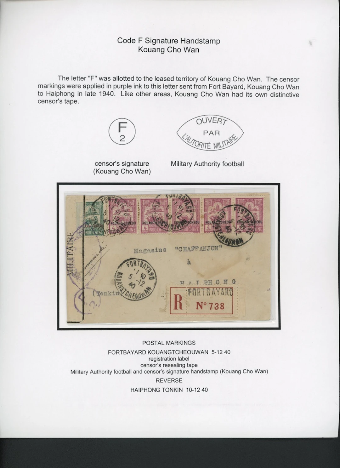 Indo-China French Indo-Chinese Post Office Military Mail