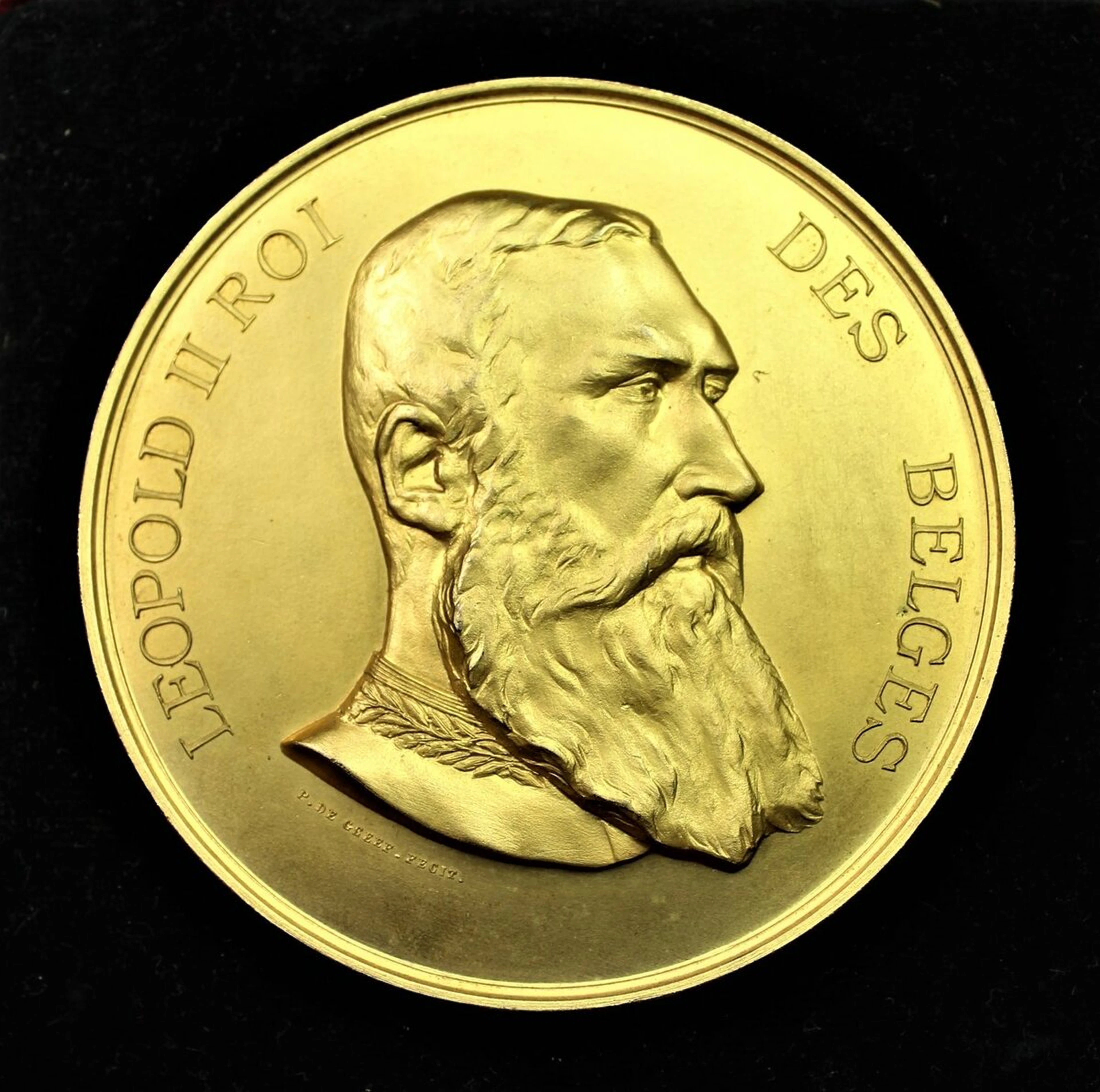 Belgium, Leopold II (1885-1908), gilt AE Medal, 1891, Competition