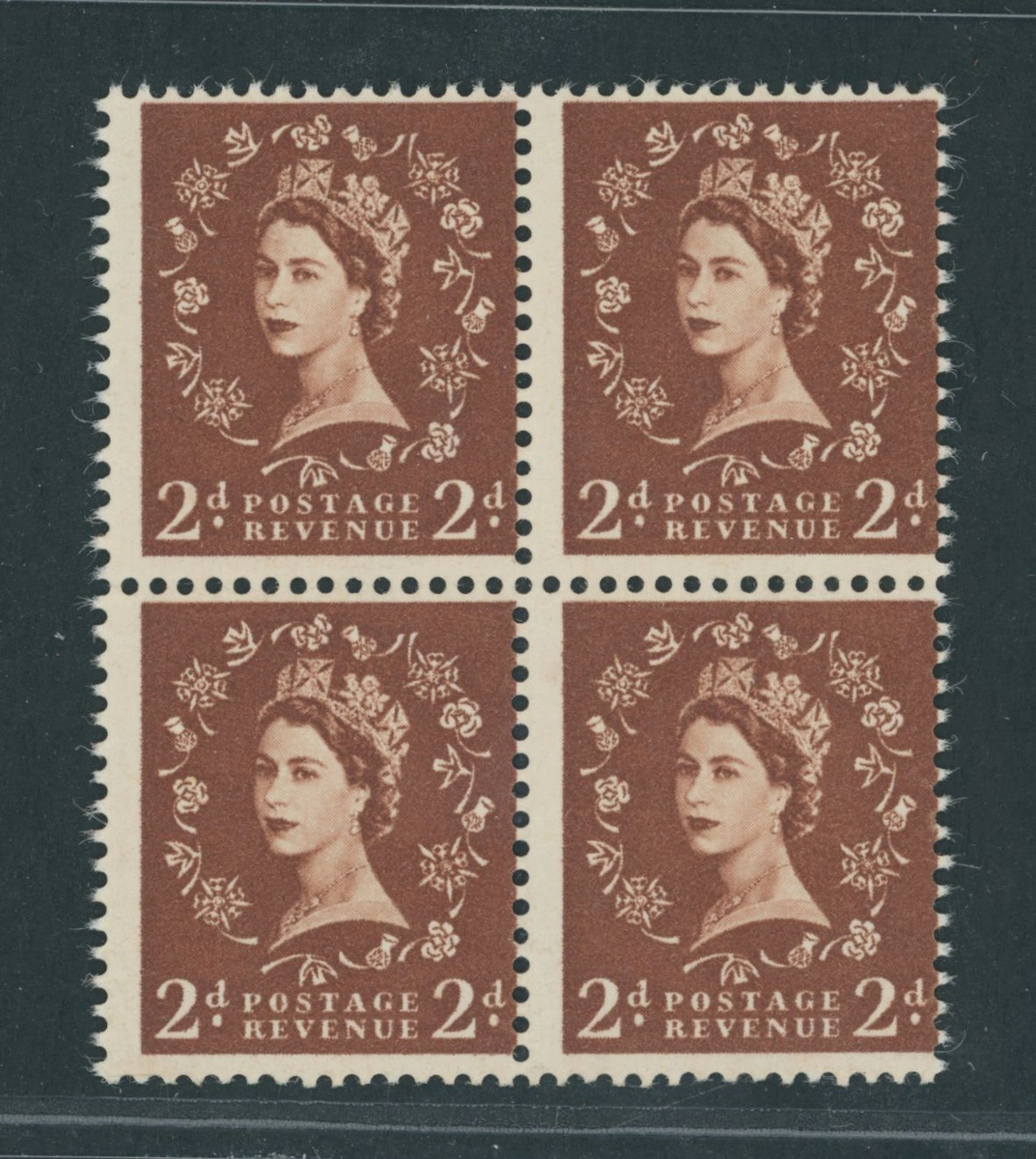 Great Britain Queen Elizabeth II 1958 2d. red-brown "Dollis Hill Phosphor