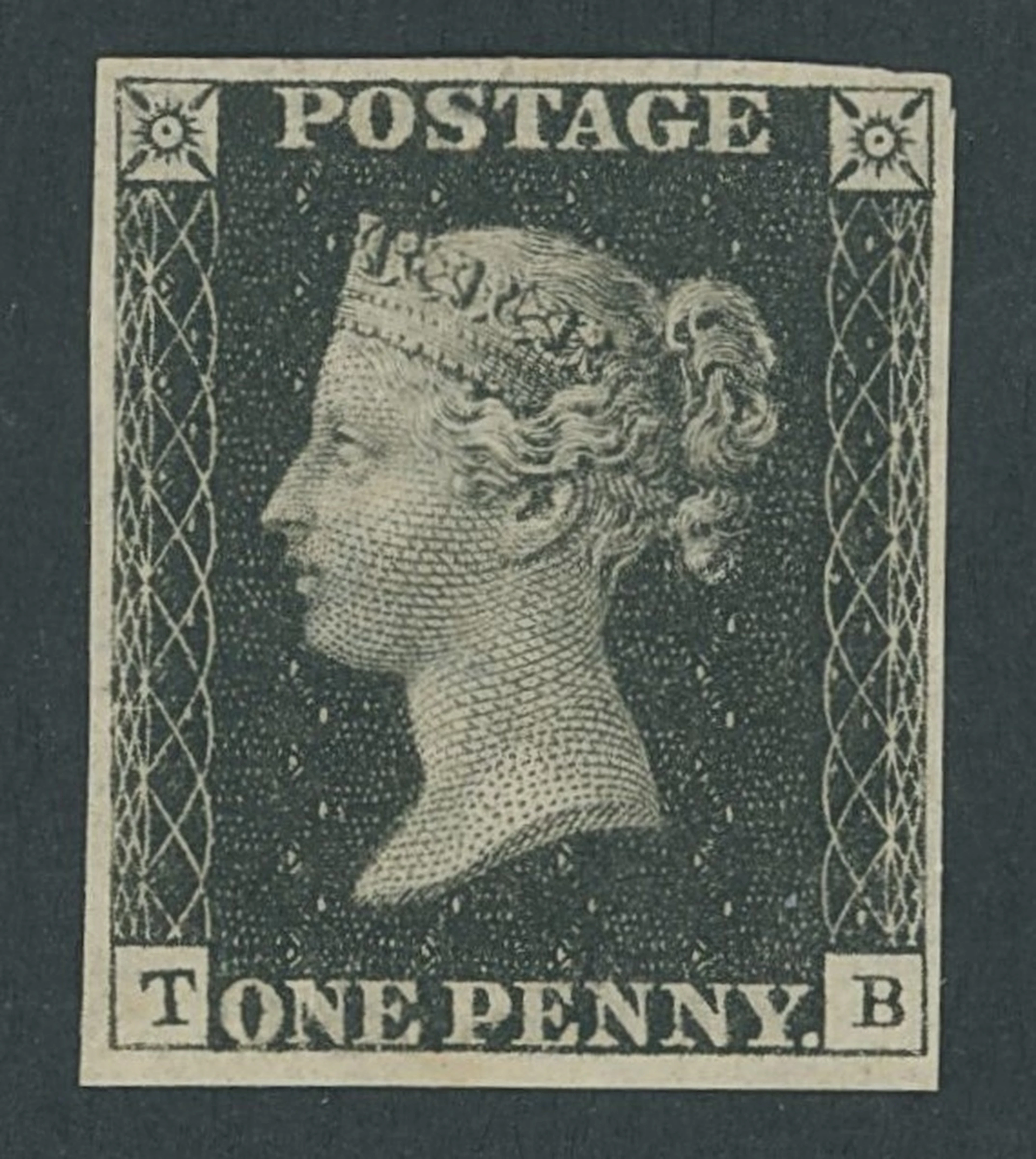 Great Britain 1840 One Penny Black Plate 7 TB, good even margins and