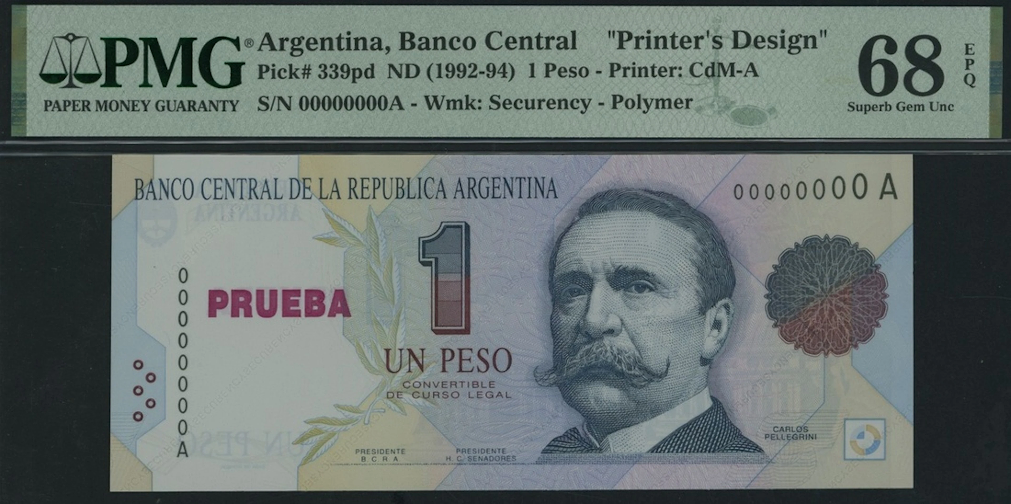Banco Central de la Republica Argentina, polymer printer's design