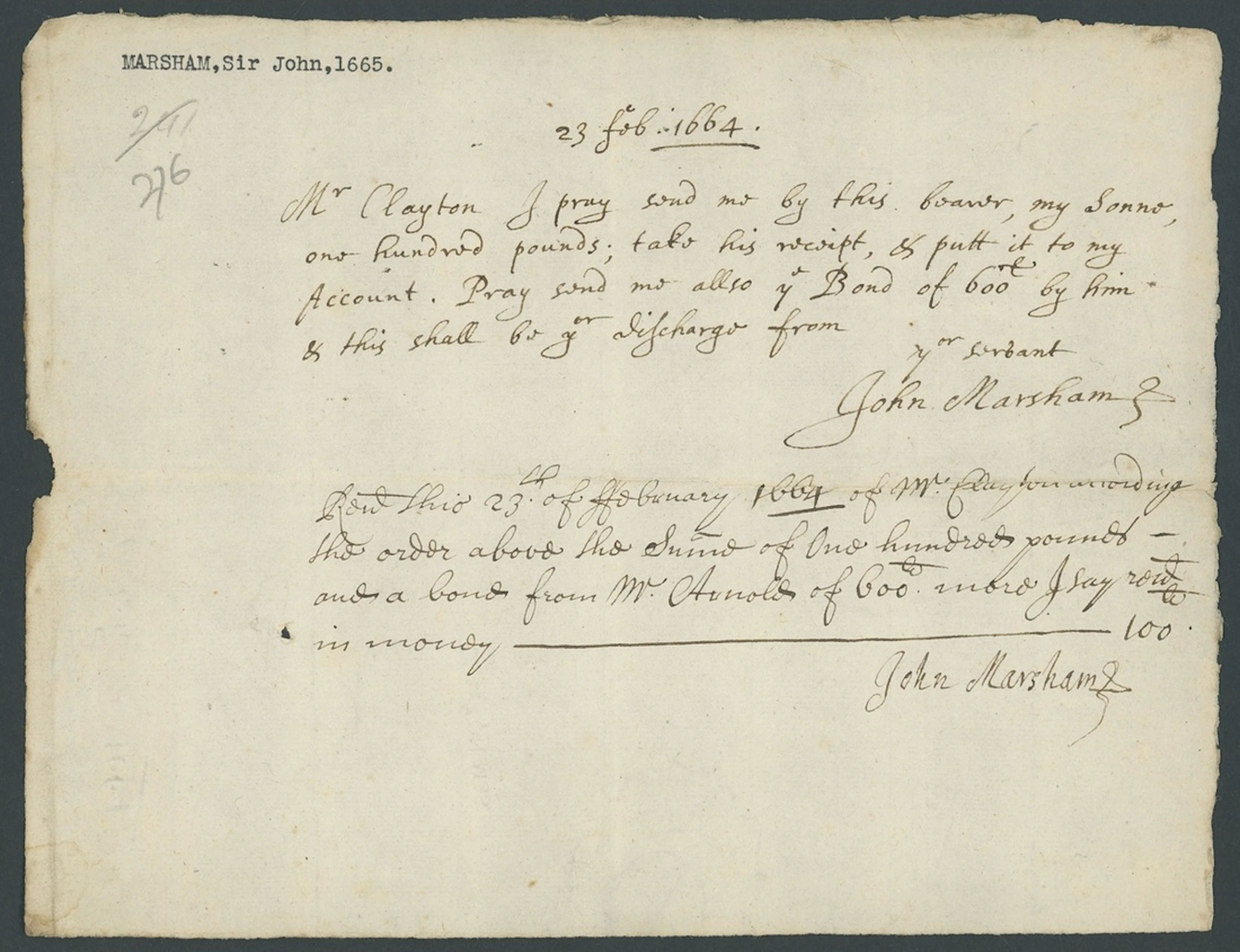 England 17th and 18th Century Deposit Banking Related A large collection