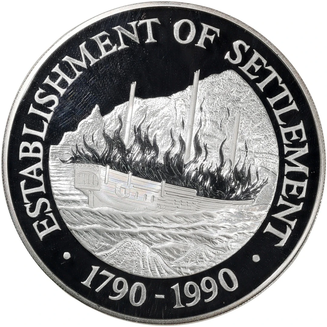 Pitcairns, [NGC PF 69 UC] silver proof $50, 1990, '200th Anniversary
