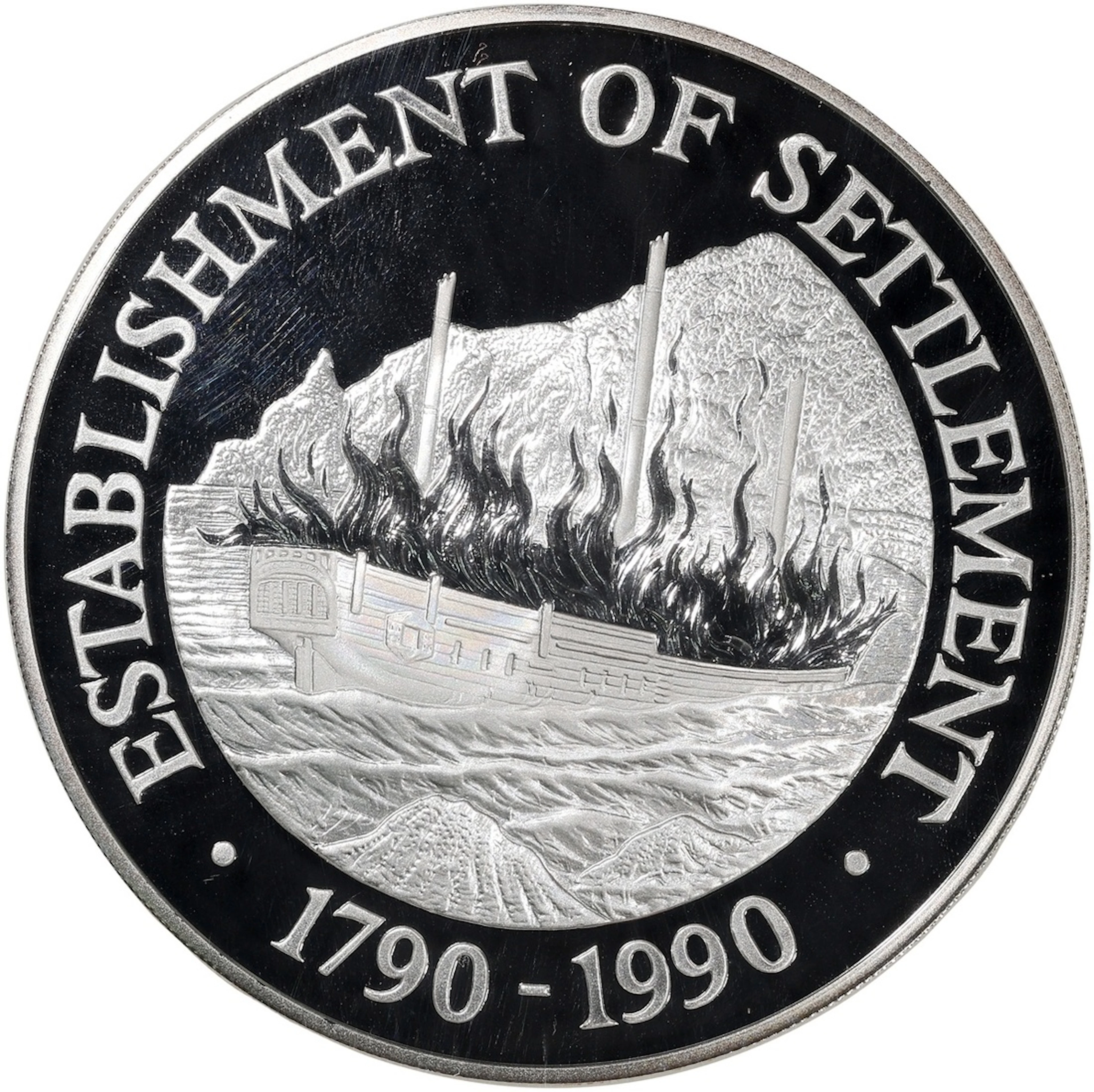 Pitcairns, [NGC PF 69 UC] silver proof $50, 1990, '200th Anniversary