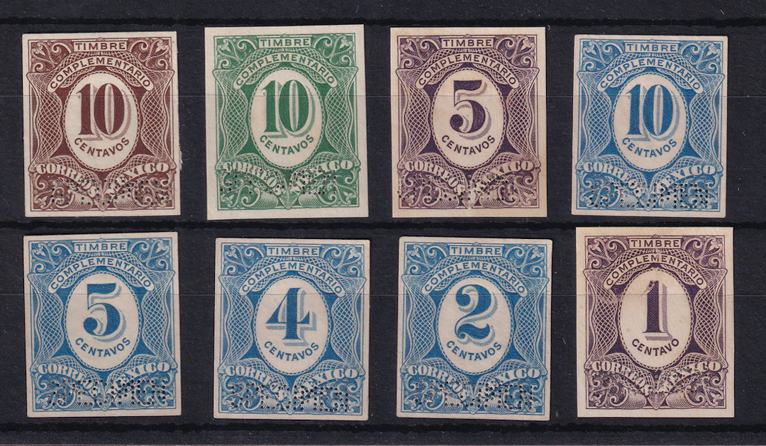 1884-1913 Post-Classic Period 1908, "Complementarios" Postage Dues