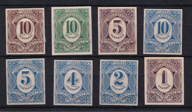 1884-1913 Post-Classic Period 1908, "Complementarios" Postage Dues