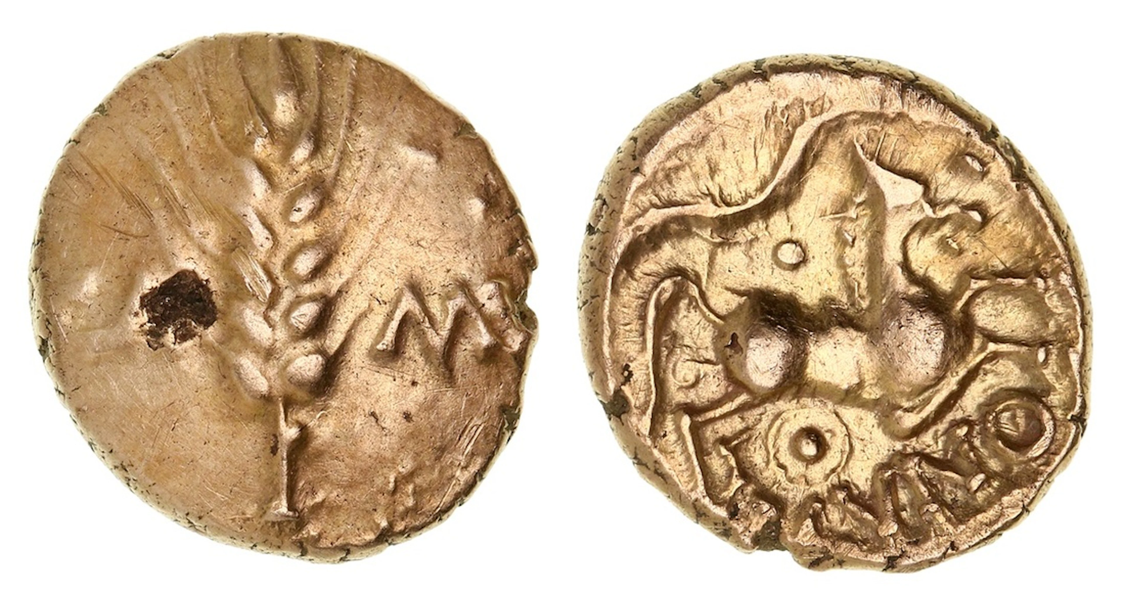 Iron Age Britain, Catuvellauni, Cunobelin (AD 9-40), AV Stater, 'Plastic'