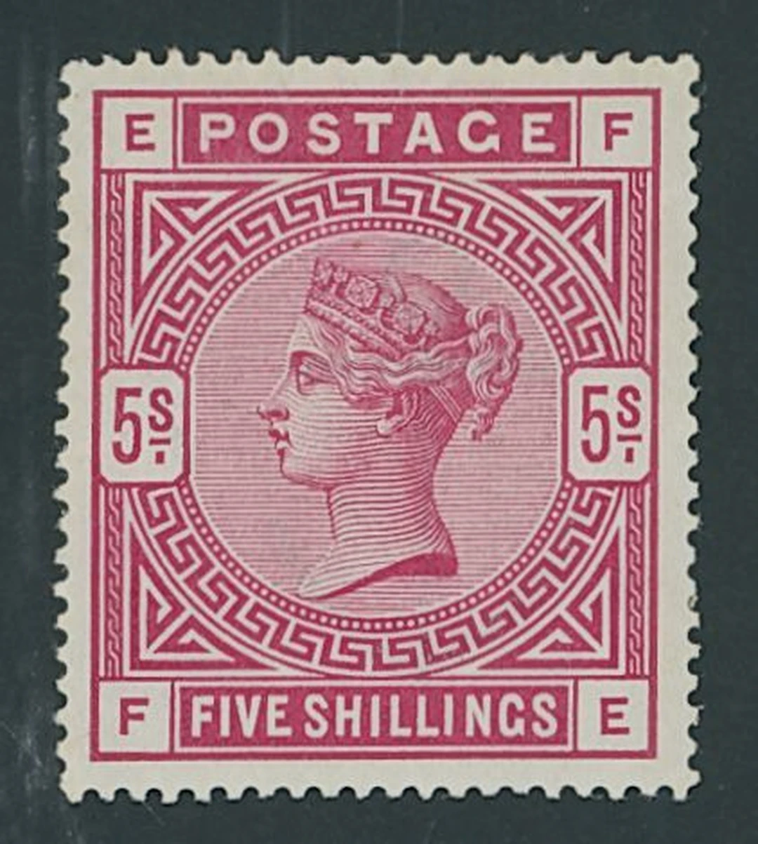 Great Britain 1883-84 White Paper 5/- crimson, FE, large part original