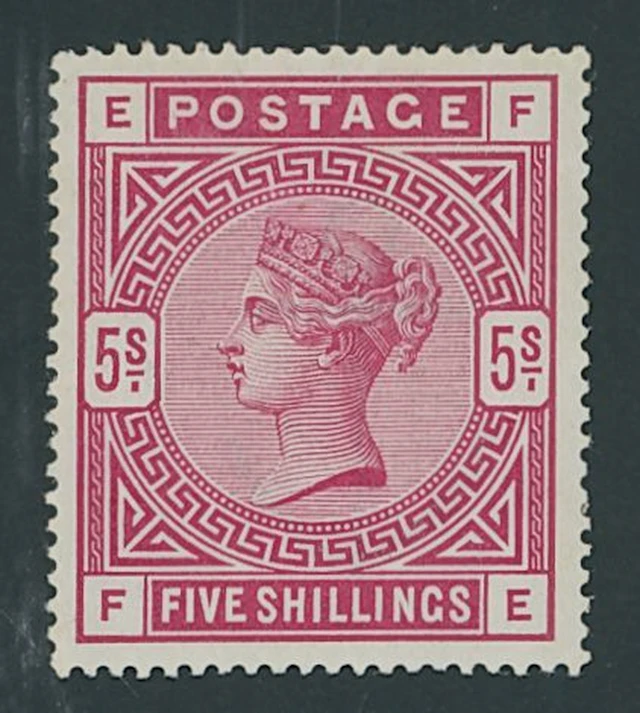 Great Britain 1883-84 White Paper 5/- crimson, FE, large part original