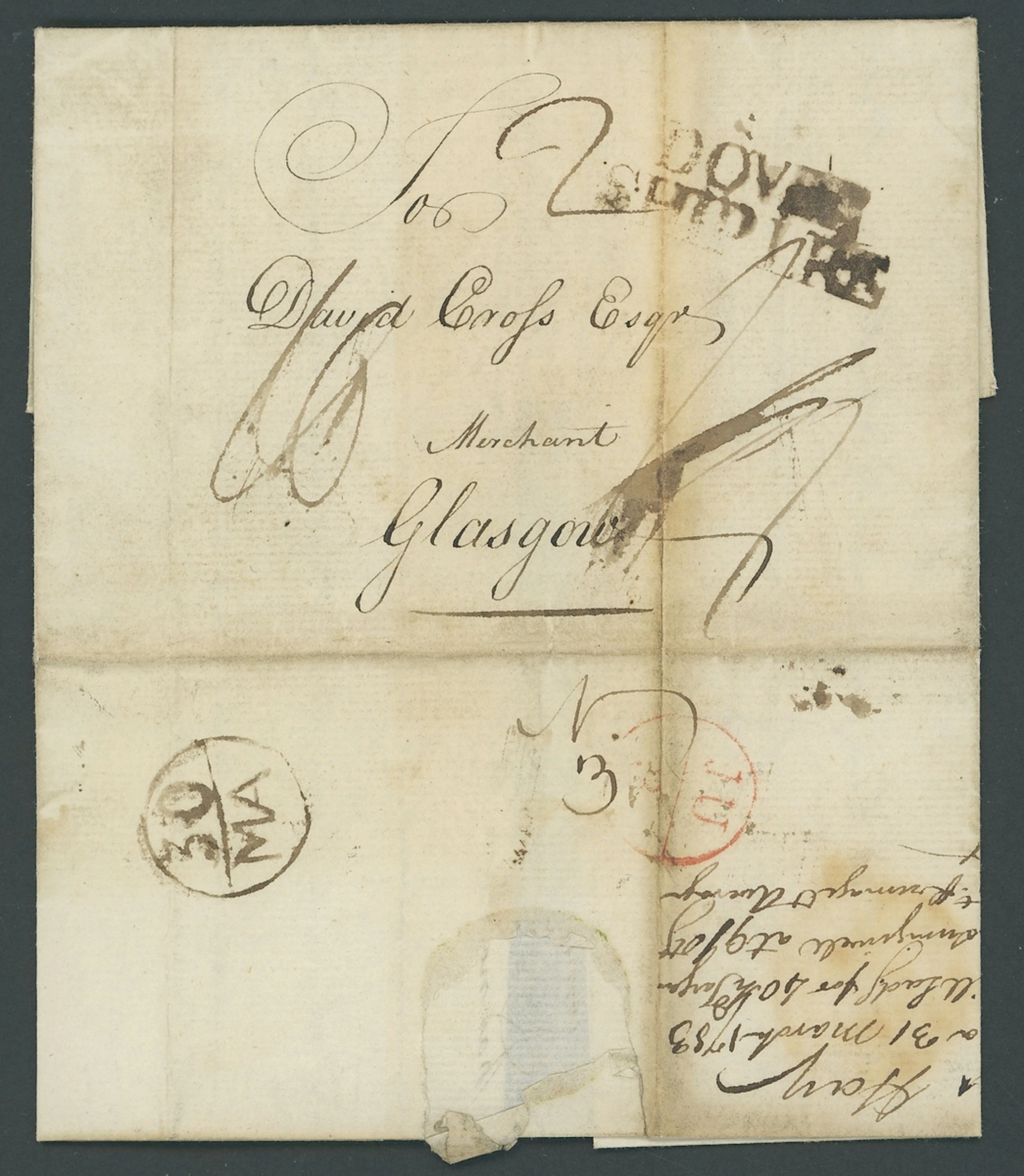 Grenada Early Letters and Handstamps 1783-92 entire letters (9) ex