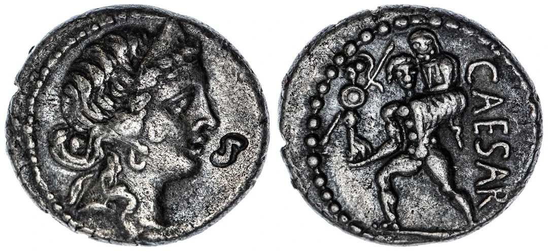 Roman Republic, Julius Caesar, Dictator (49-44 BC) AR Denarius, struck