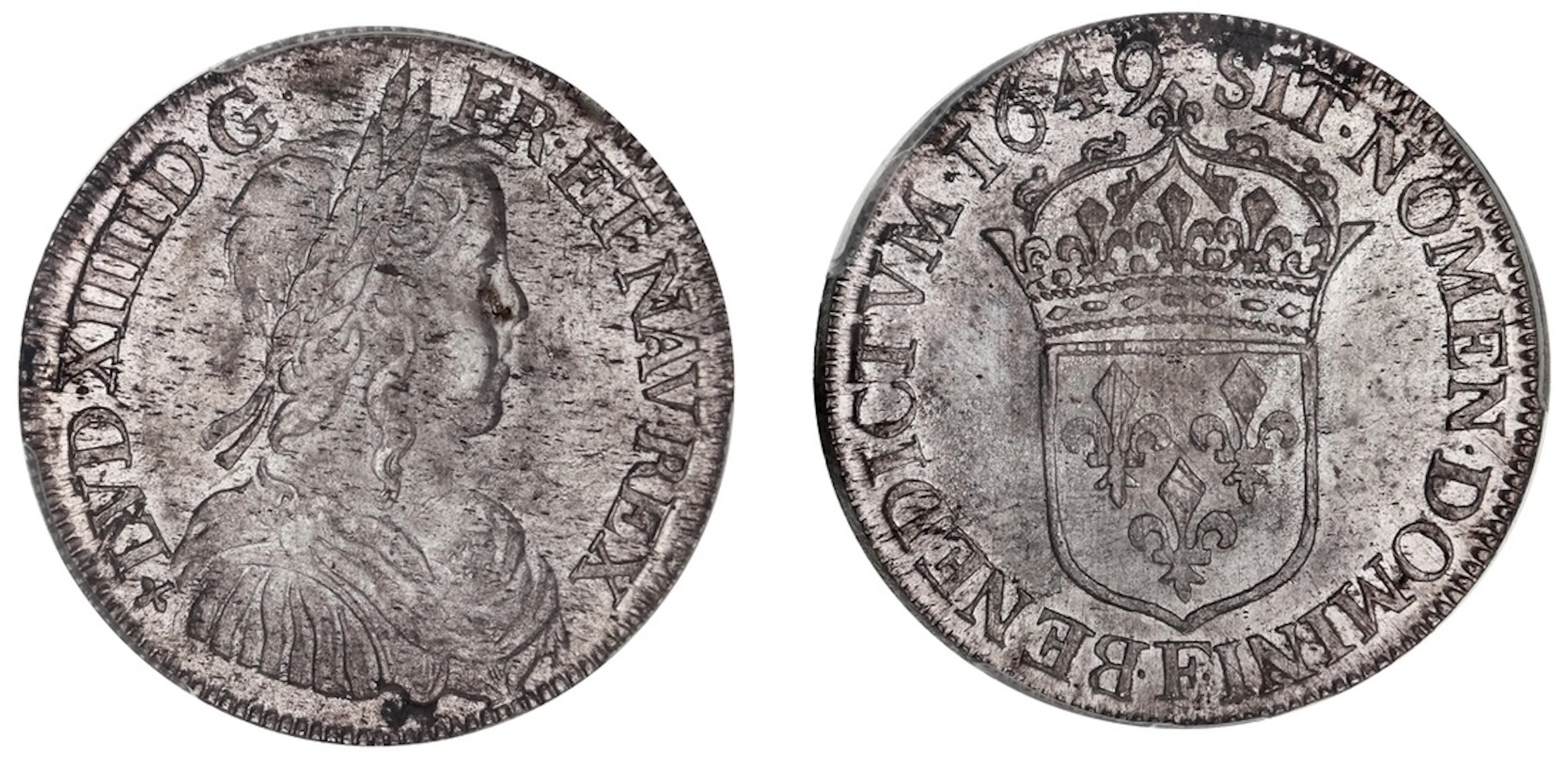 PCGS MS63 | France, Louis XIV (1643-1715), Half-Ecu, 1649 F, Angers