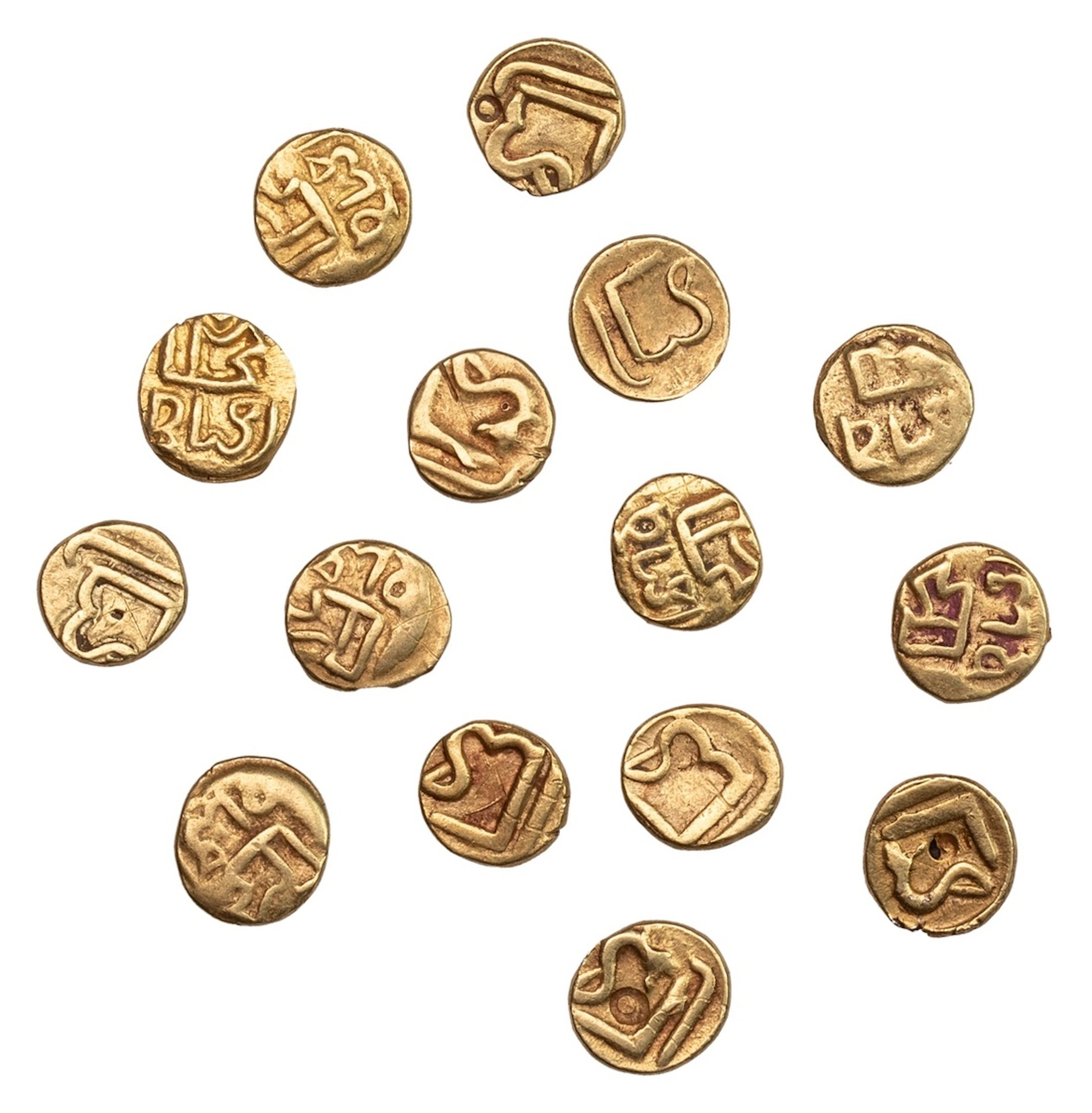 Nepal, Medieval, Anonymous, gold Shivaka (15), undated, Obv. Śrī