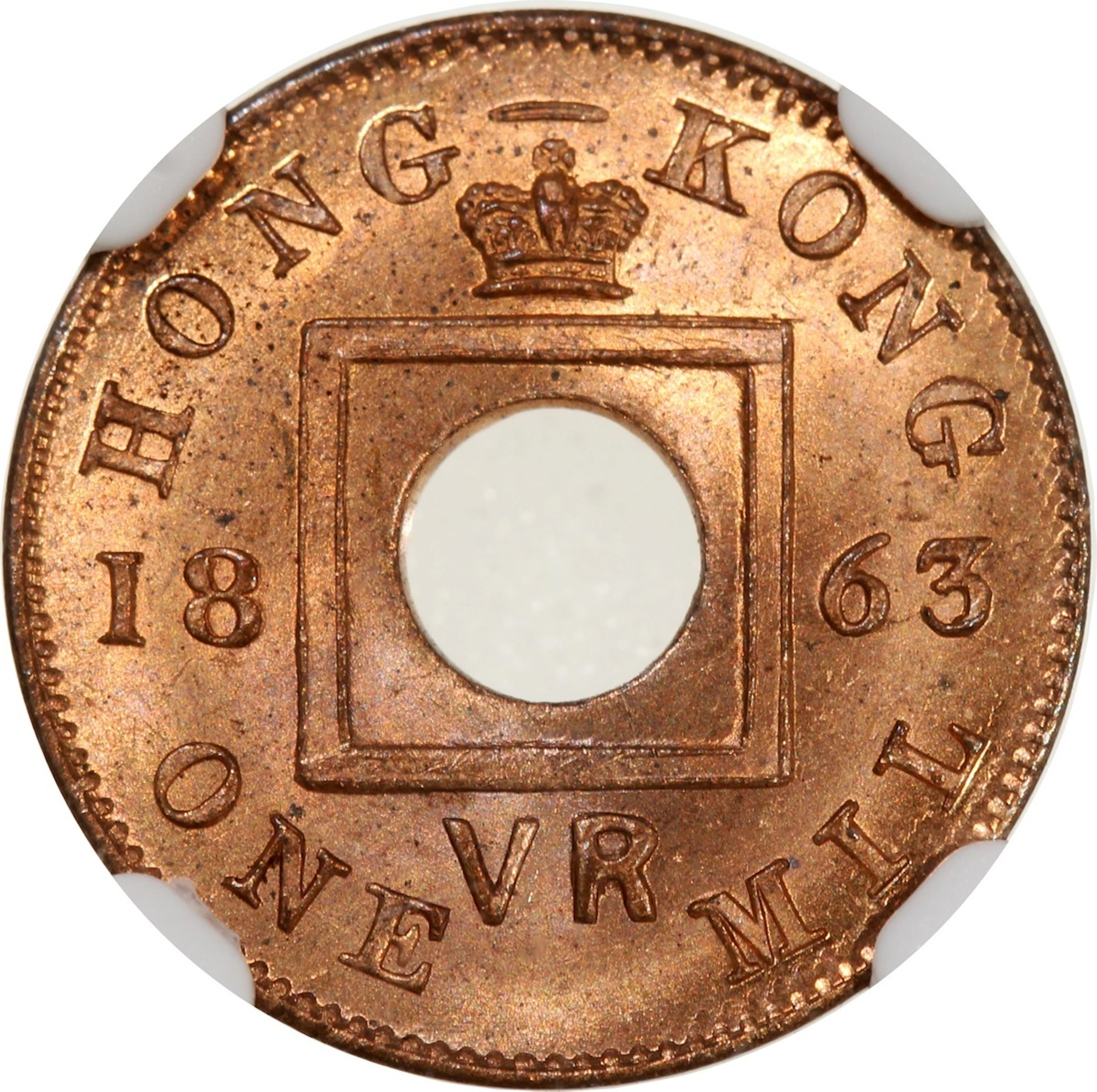 Hong Kong, [NGC MS63RD] bronze 1 mil, 1863