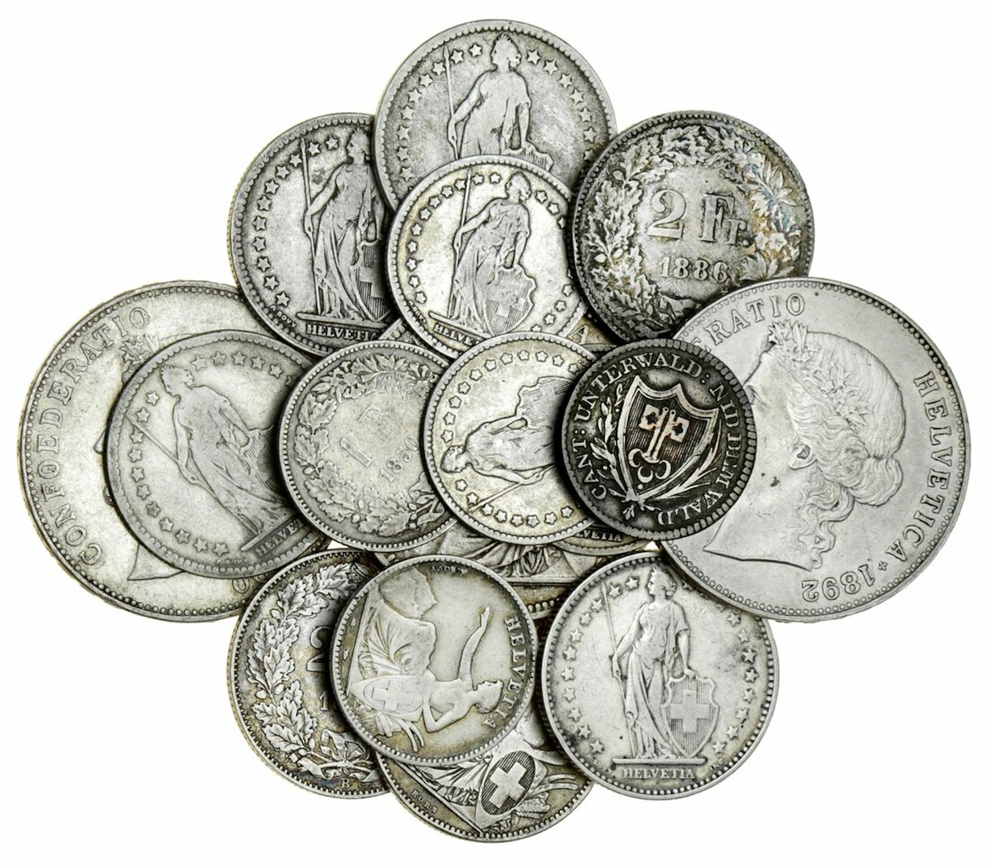 Switzerland, Confederation (1848-Present), a large selection of silver