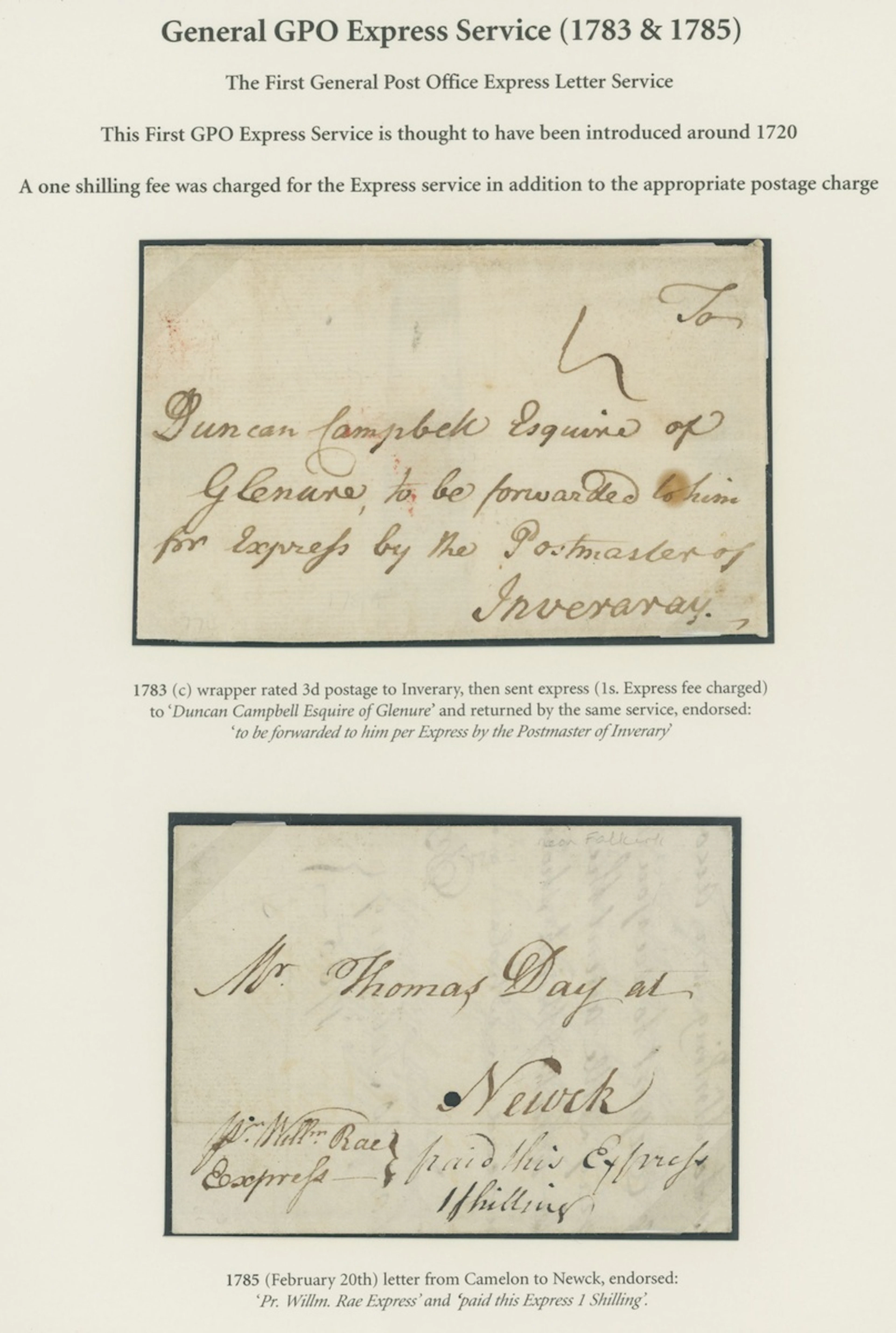 Great Britain Postal History Express Mail 1st GPO Express Service