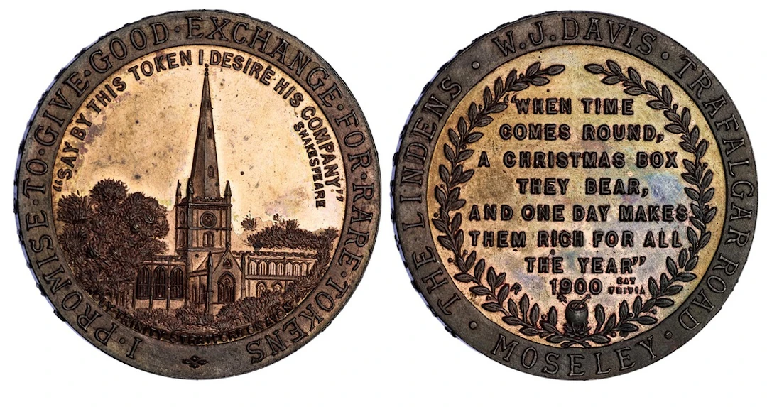 PCGS SP64 BN | WARWICKSHIRE, Stratford-Upon-Avon, William J. Davis