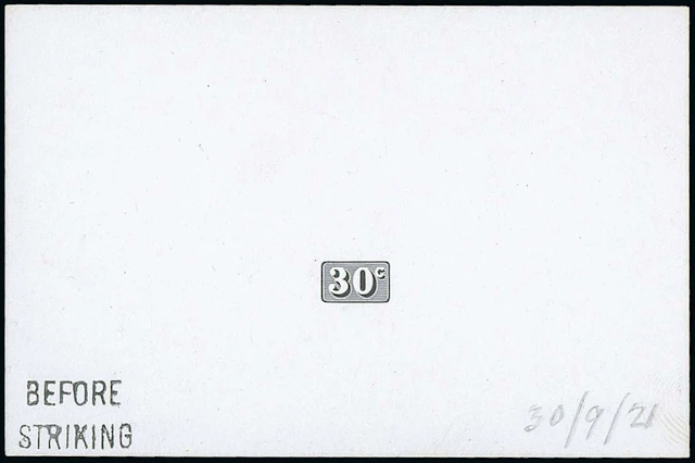 Sarawak 1922-23 New Colours and Values Die Proofs 30c. value tablet