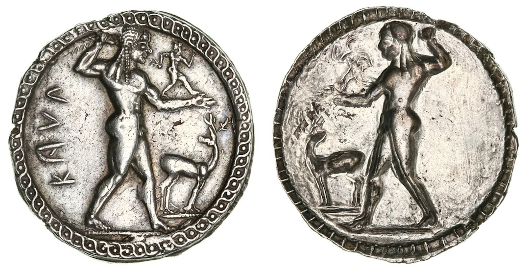 NGC AU FINE STYLE | Bruttium, Kaulonia, AR Stater, struck c.525-500
