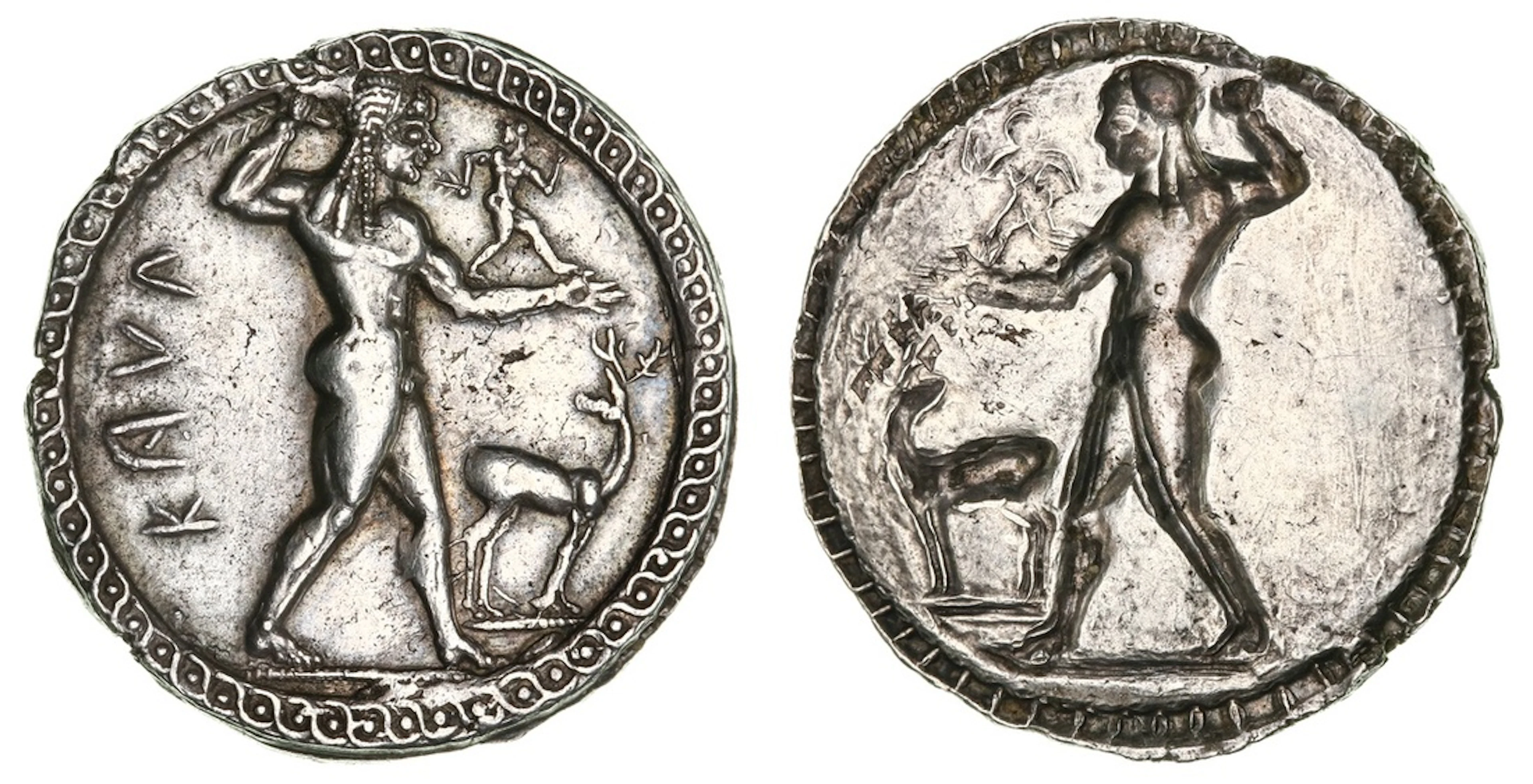 NGC AU FINE STYLE | Bruttium, Kaulonia, AR Stater, struck c.525-500