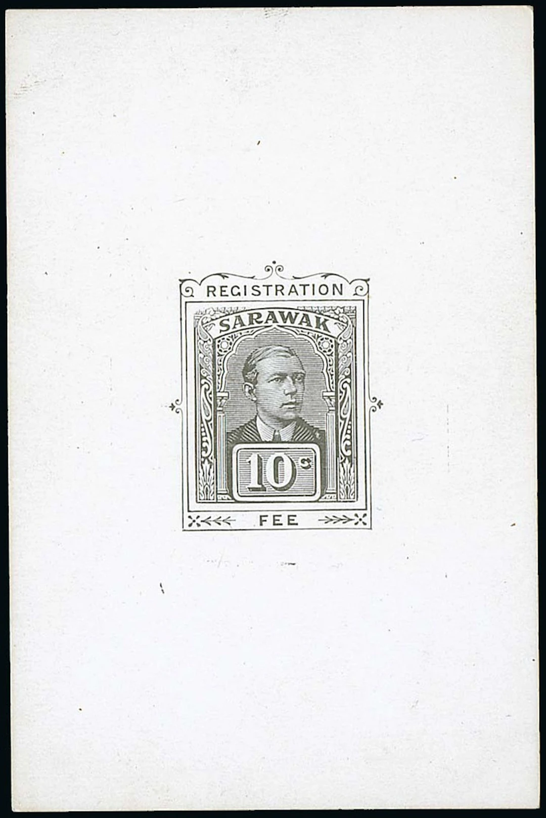 Sarawak Postal Stationery Registered Envelopes 1920 10c. Die proof