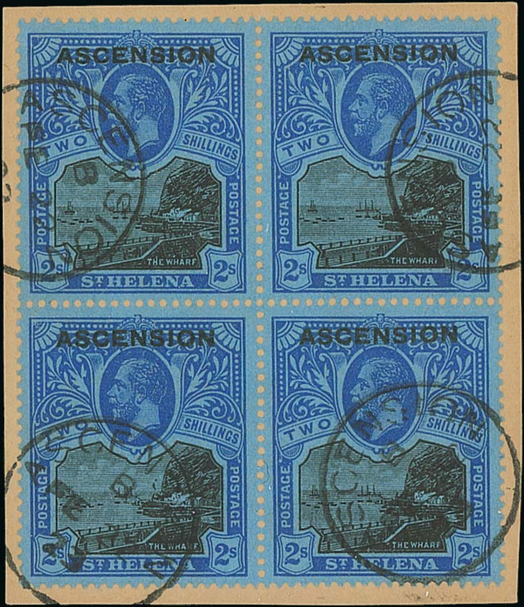 Ascension 1922 (2 Nov.) on stamps of St. Helena, ½d. to 3/- set of