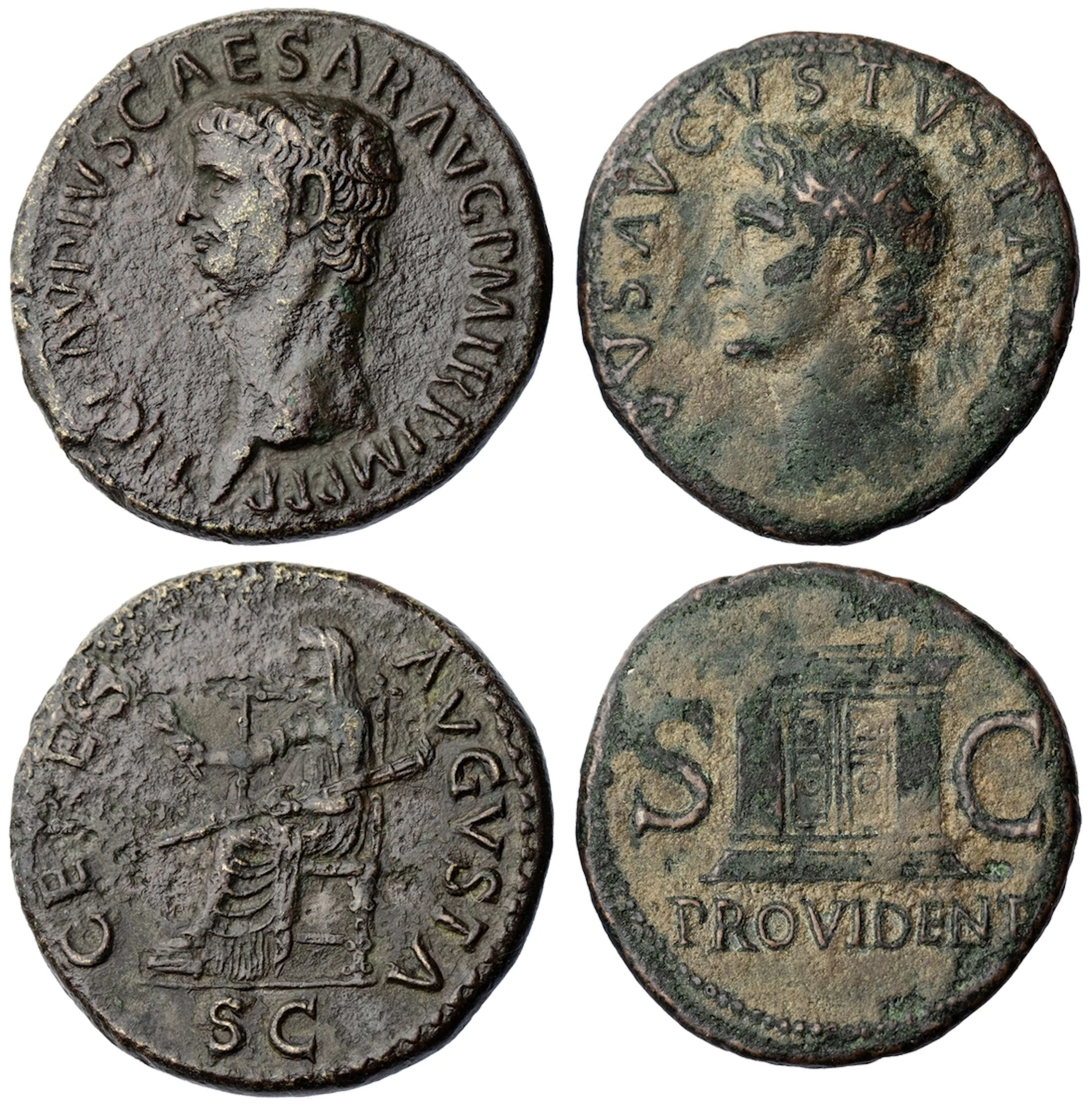 Roman Empire, a Pair of Early Imperial Bronze Issues (2): i) Tiberius