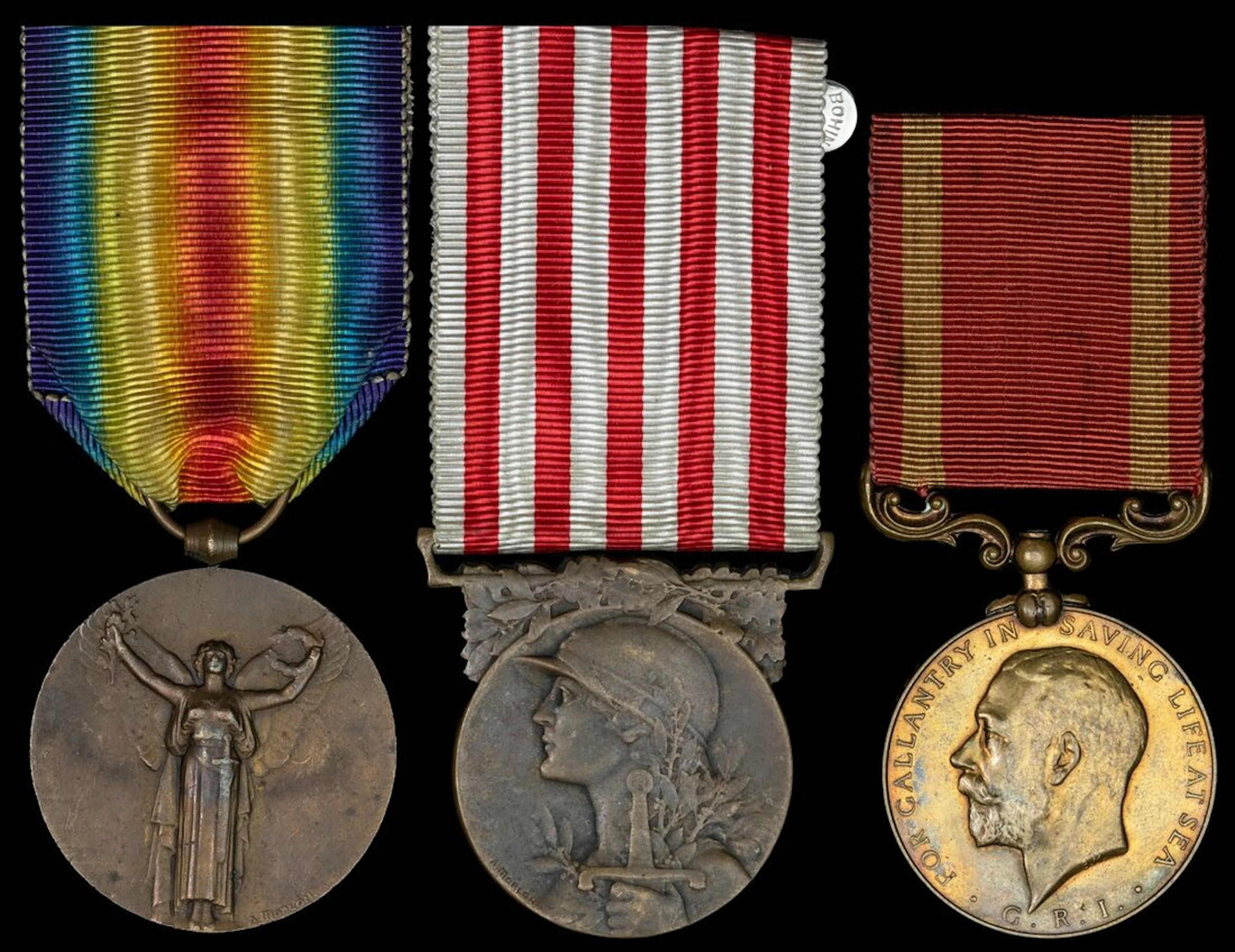 An unusual Sea Gallantry Medal group of three awarded to Pilot J.