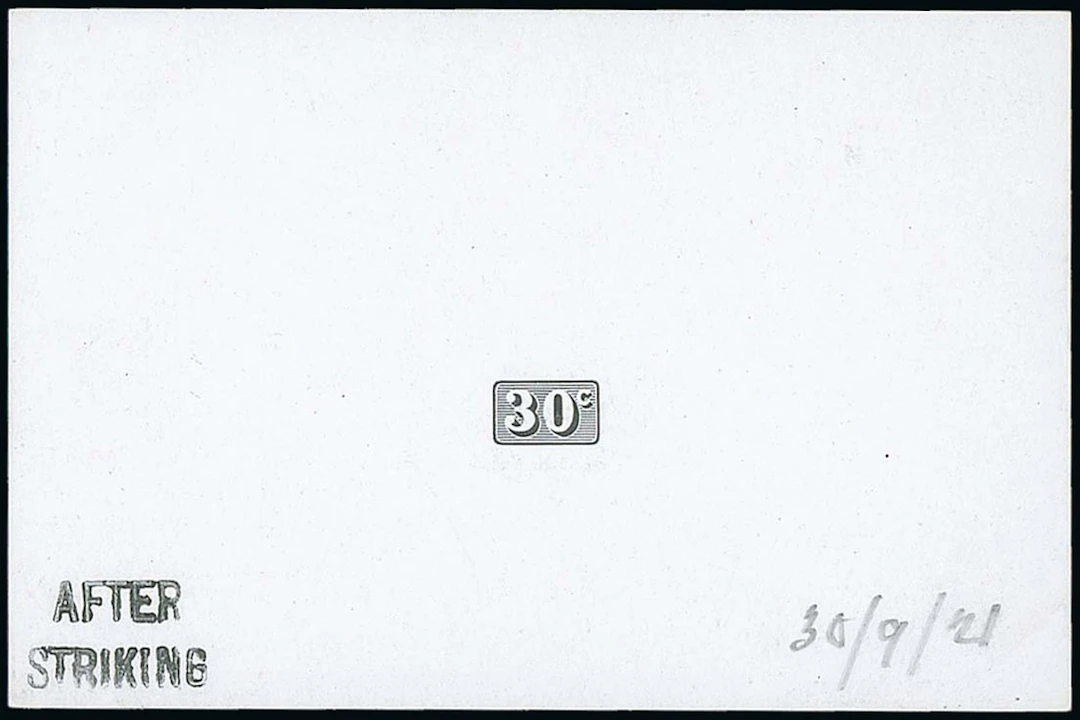 Sarawak 1922-23 New Colours and Values Die Proofs 30c. value tablet