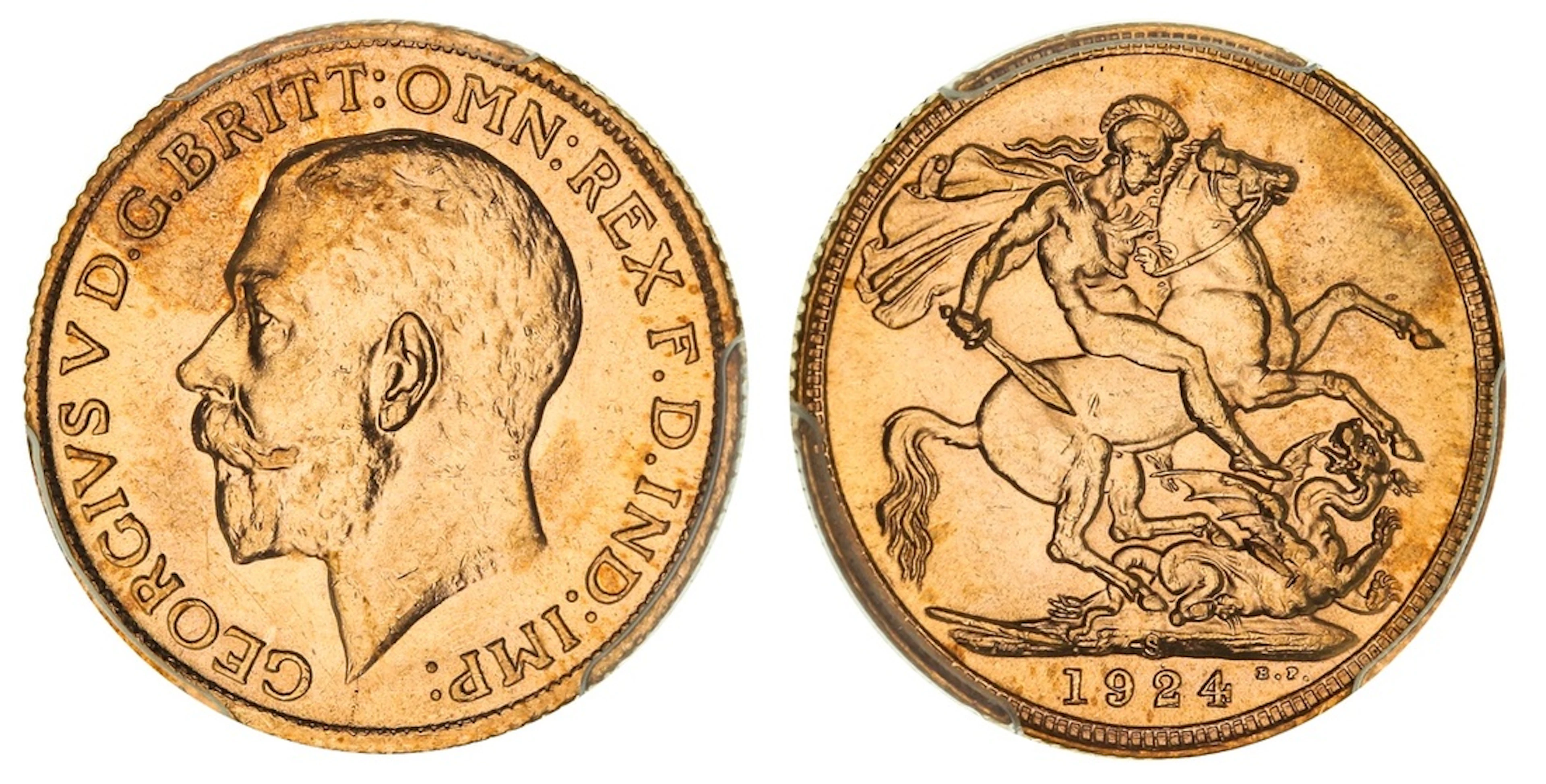 PCGS MS63 | Australia, George V (1910-1936), Sovereign, 1924-S, Sydney
