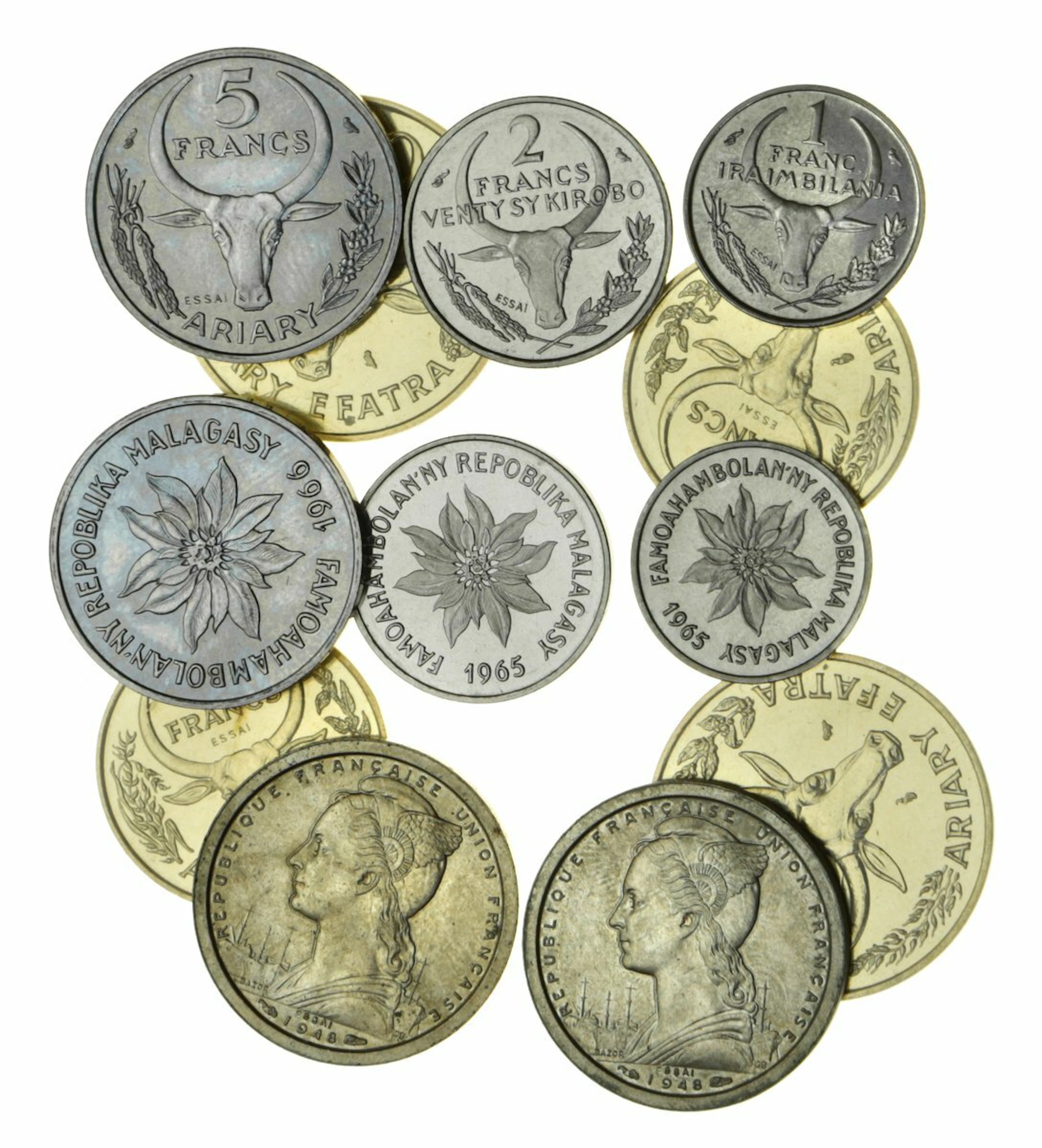 Madagascar, Essais [12], as French Colony Francs, 1928 [2] (KM E1);