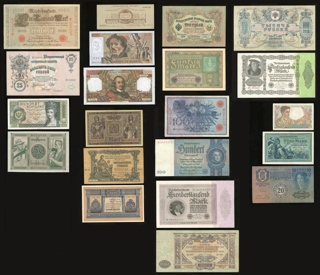 European Banknotes, a group of 21x