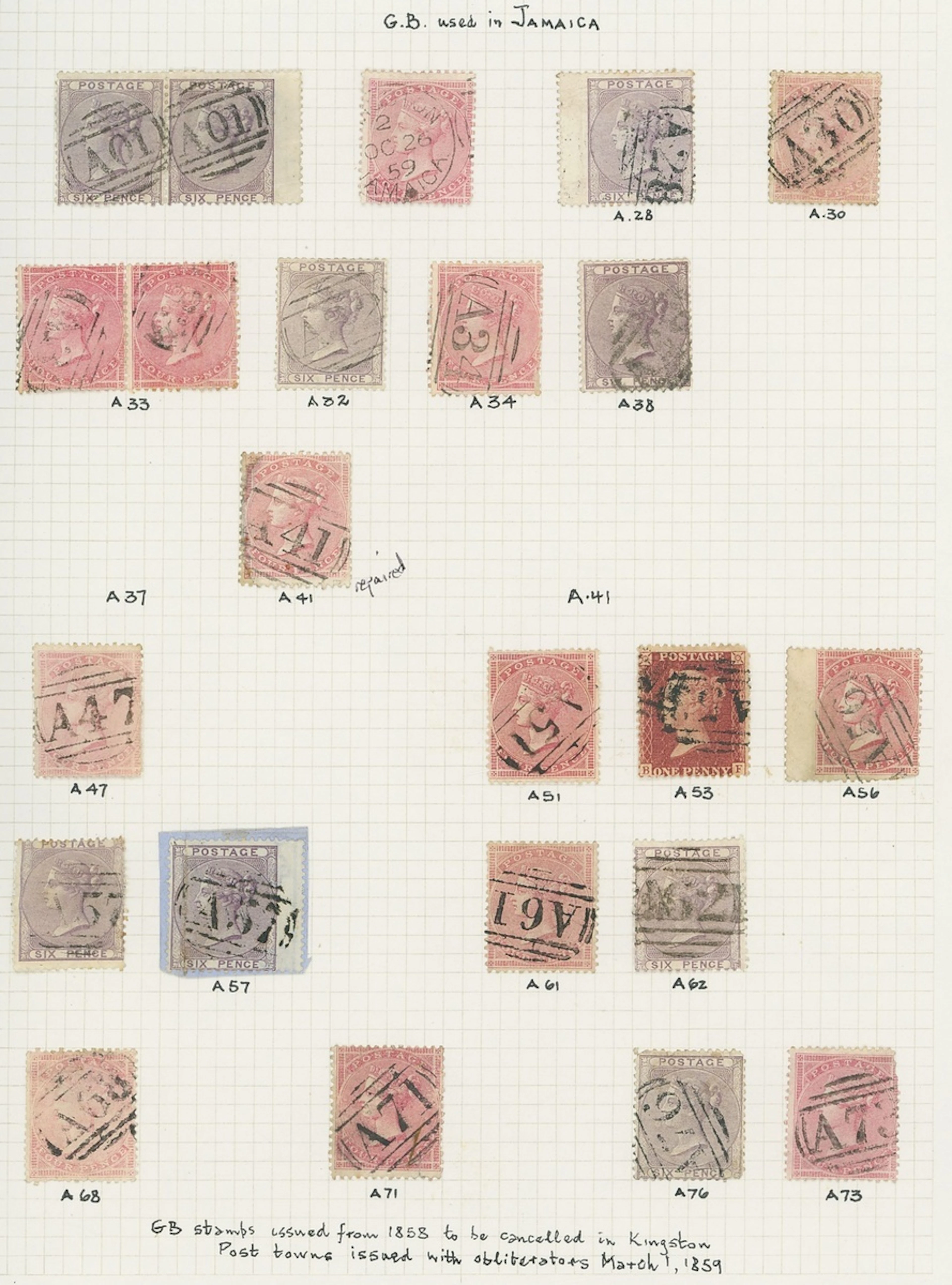 Jamaica Great Britain used in Jamaica A collection of loose stamps