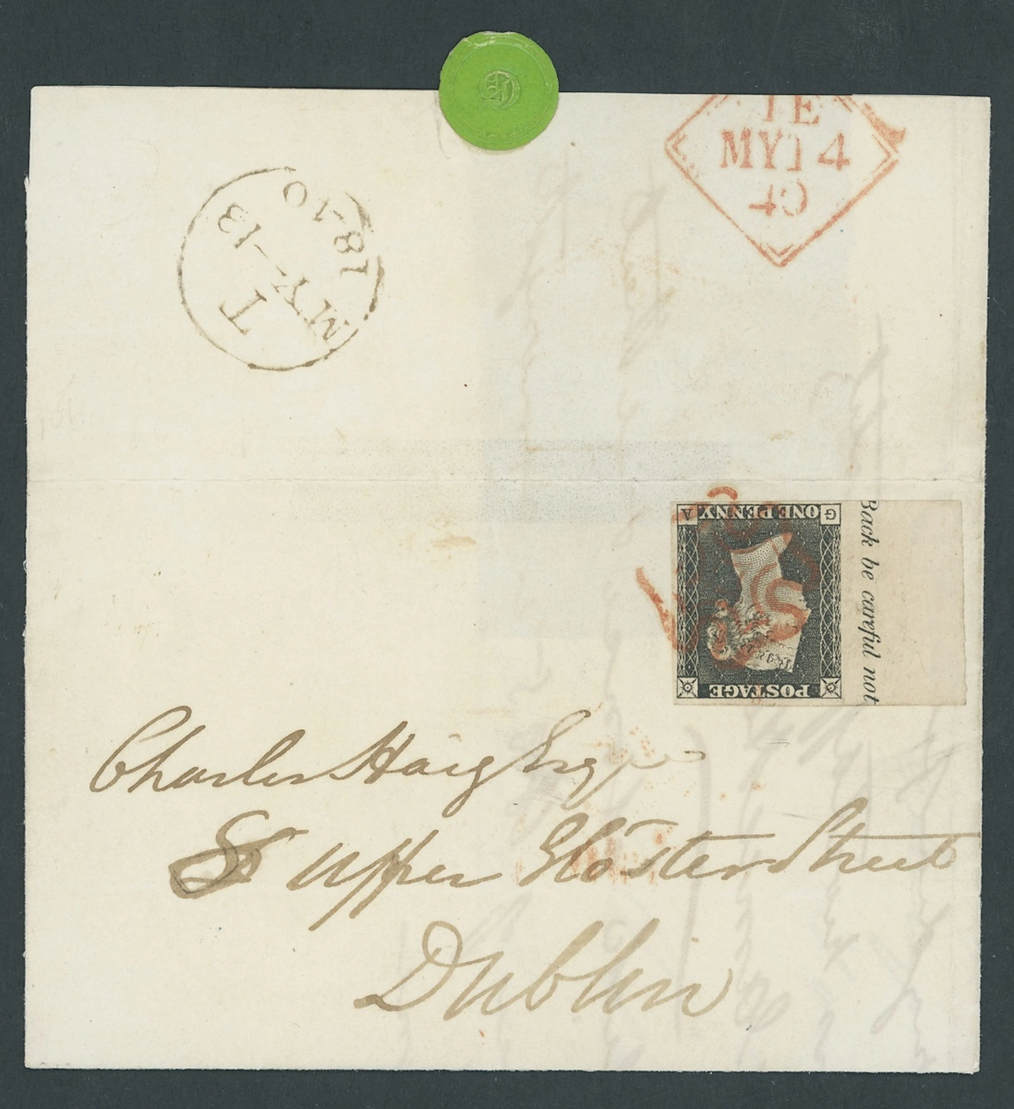 Great Britain 1840 One Penny Black Plate 1a GA, full sheet margin