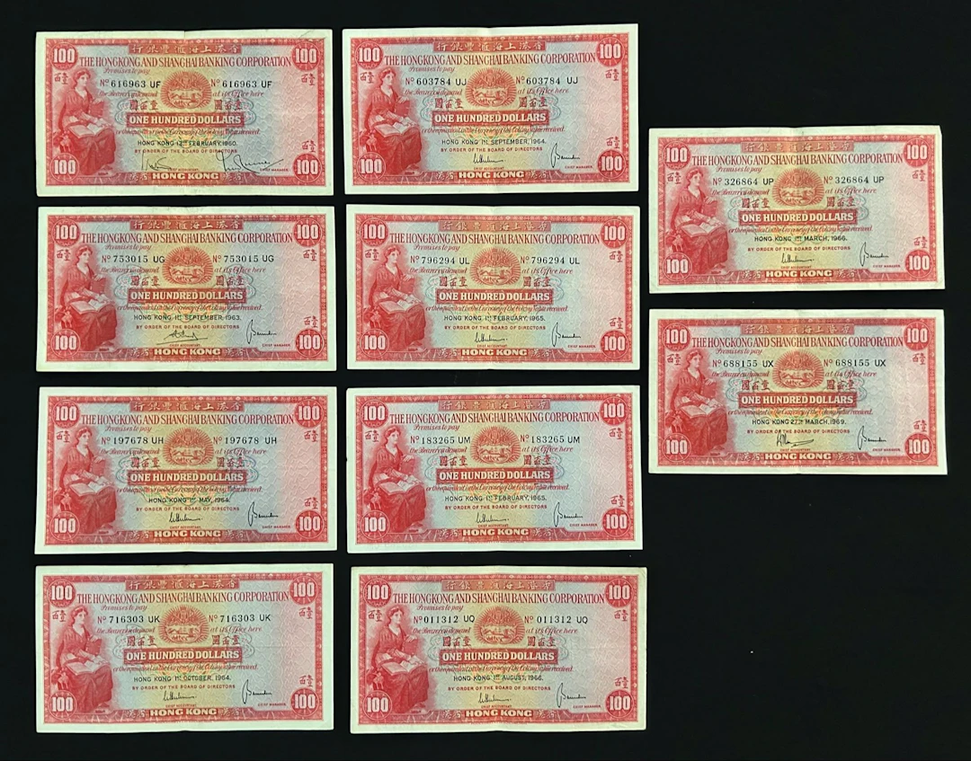 HongKong & Shanghai Banking Corporation, $100 (10), including the