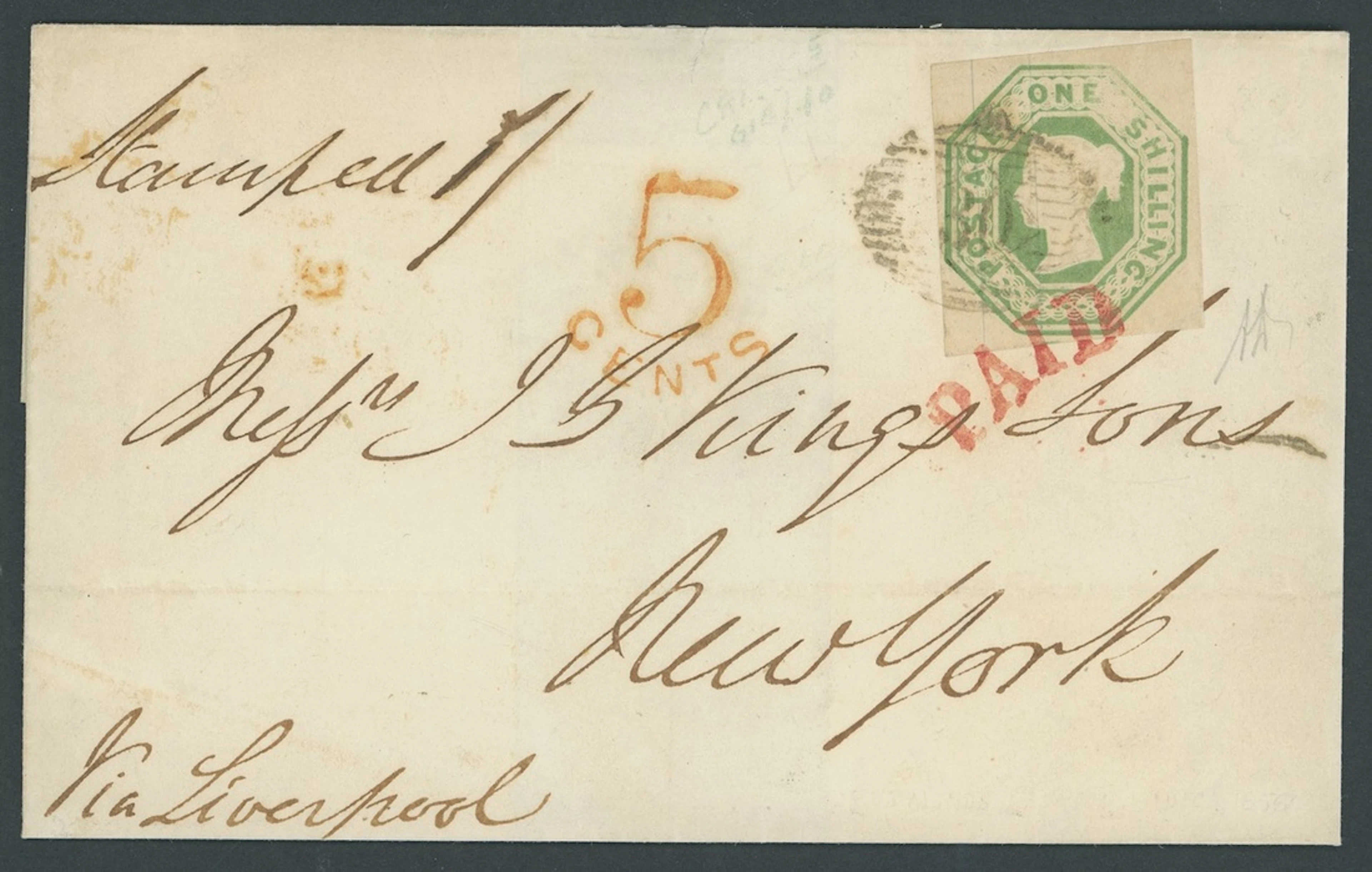 Great Britain 1847-54 Embossed 1/- green, Die 2, good to large margins