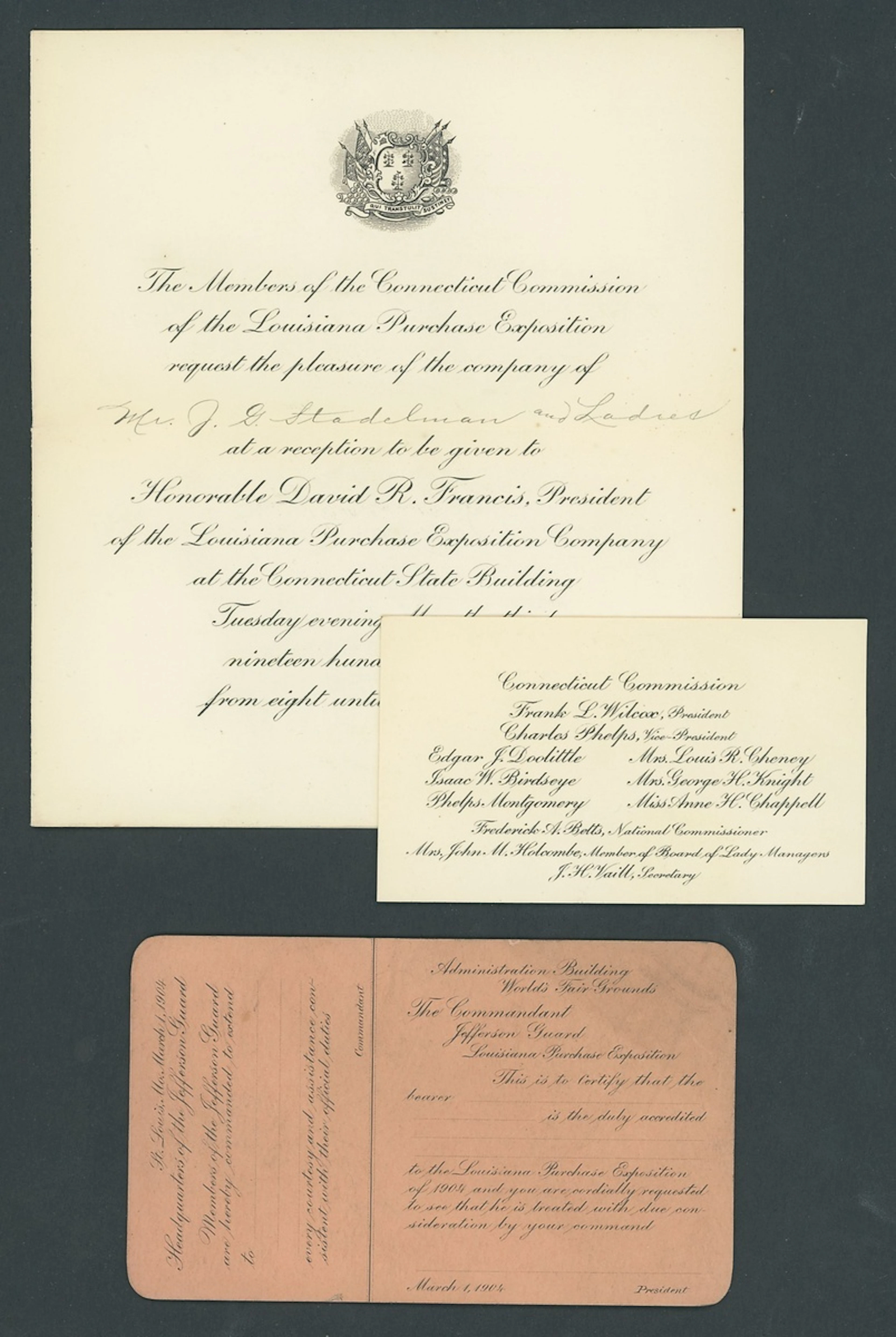 United States 1904 St. Louis World's Fair A group of invitation cards