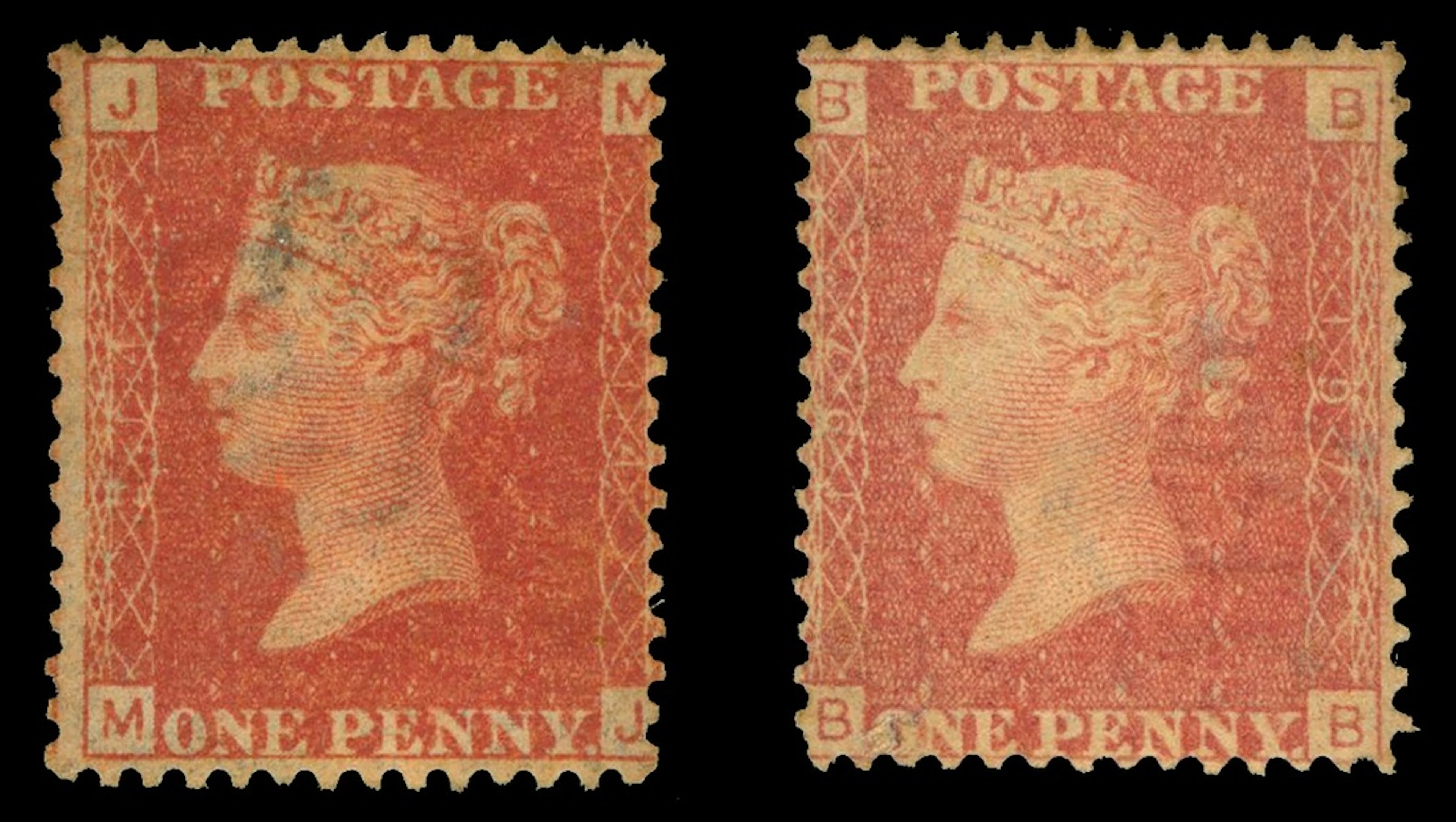 Foreign Countries Great Britain 1864-79 One penny Red Plate Numbers