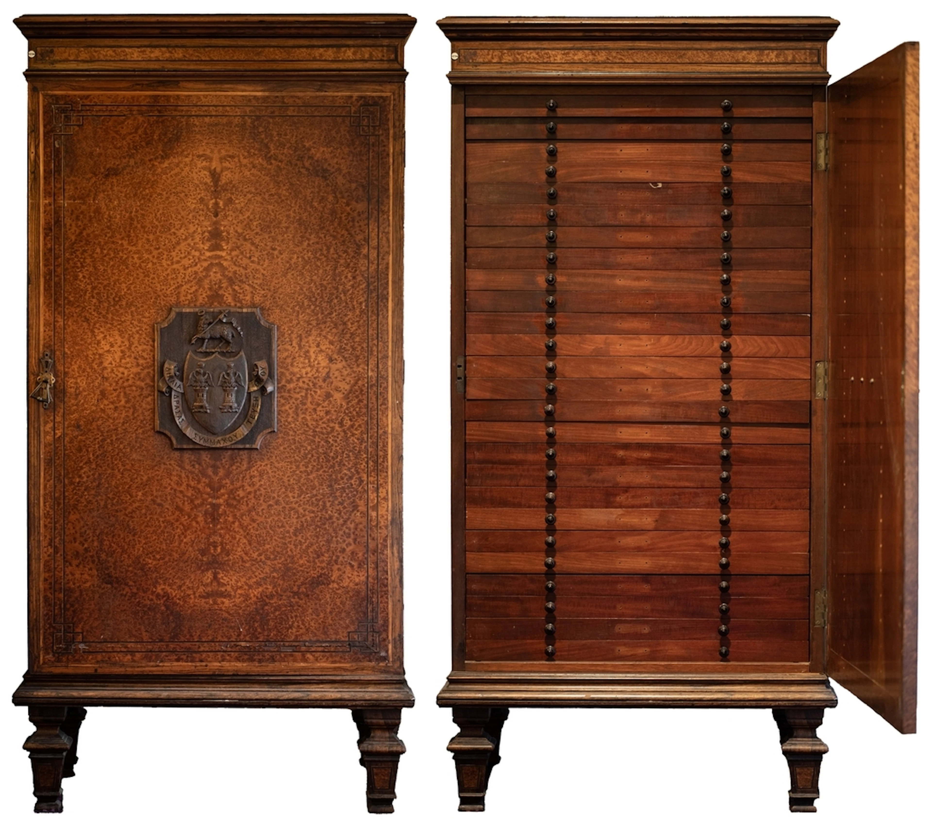A LARGE WOODEN COLLECTOR'S CABINET