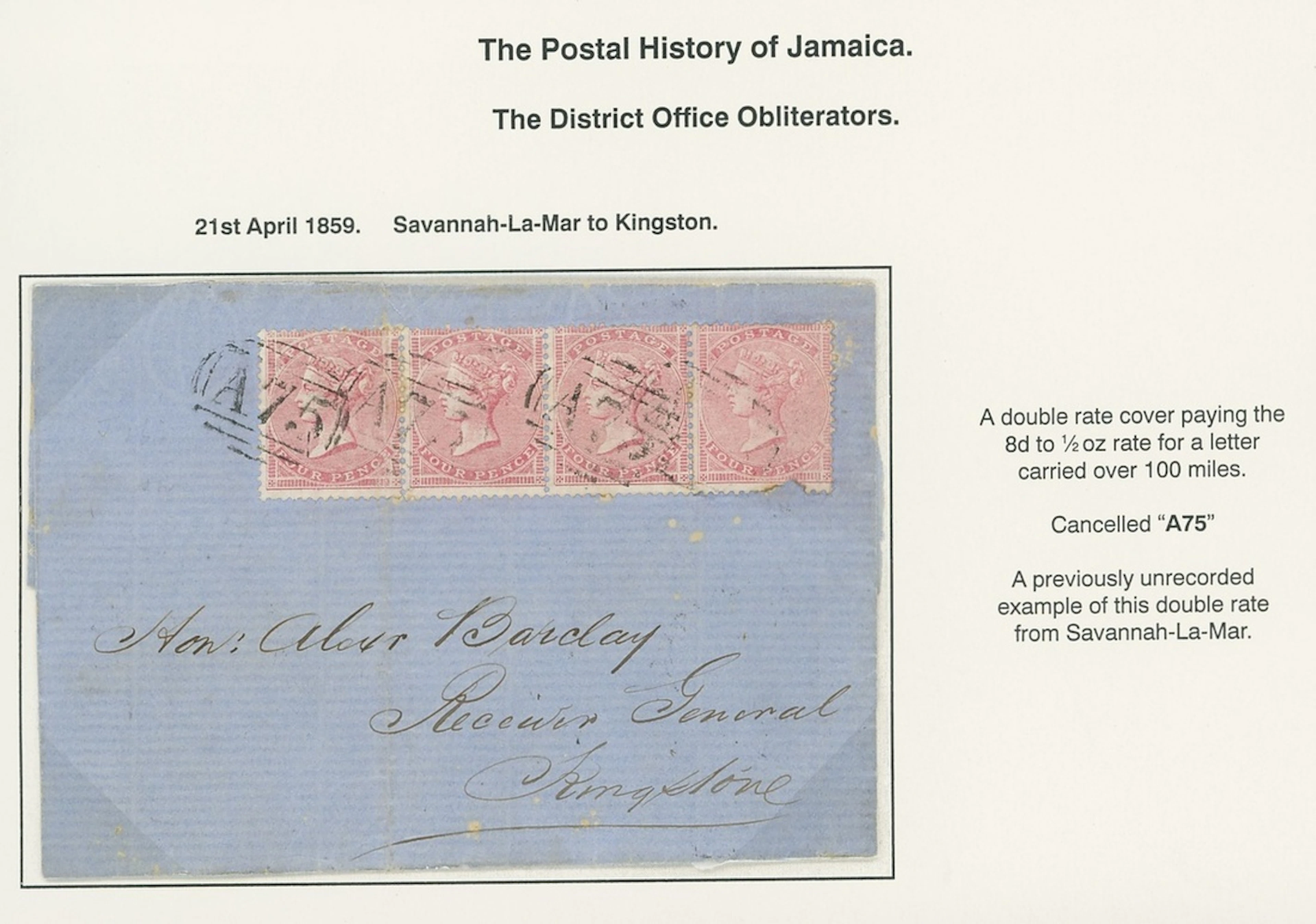 Jamaica Great Britain used in Jamaica Imperial Issues used at Post