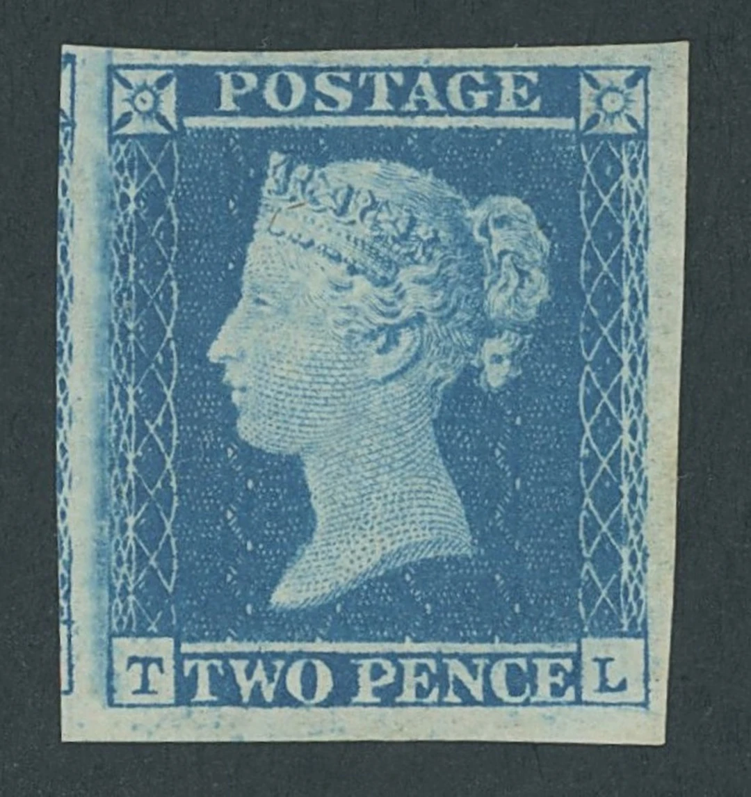Great Britain 1841 Two Pence Blue Plate 4