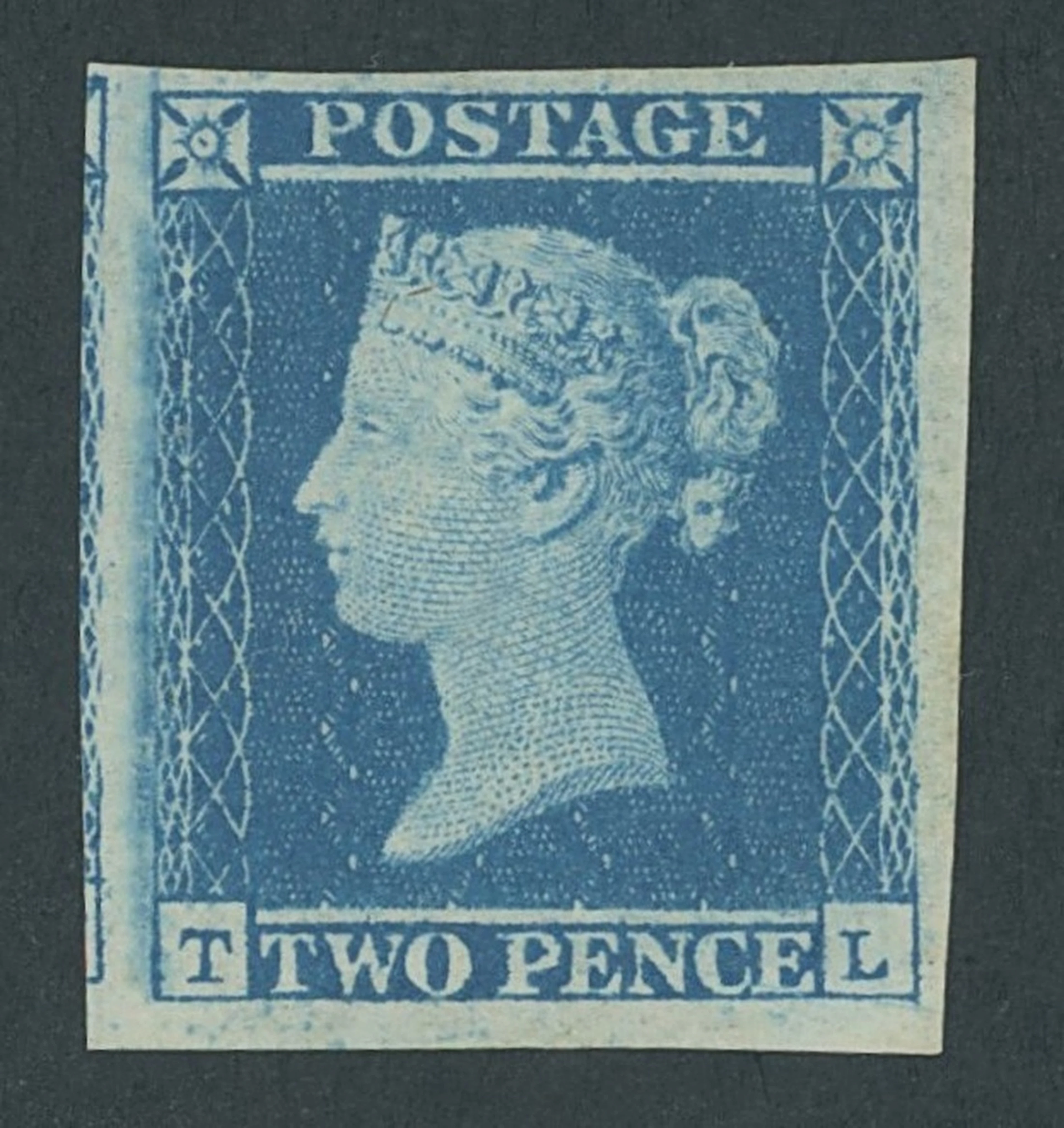 Great Britain 1841 Two Pence Blue Plate 4