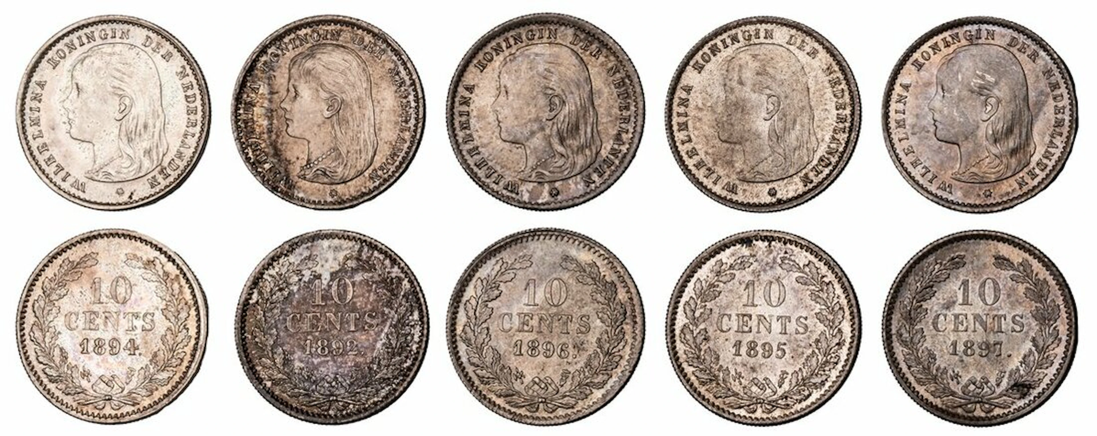 Netherlands, Wilhemina (1890-1948), 10 Cents (5), 1892, Royal Dutch