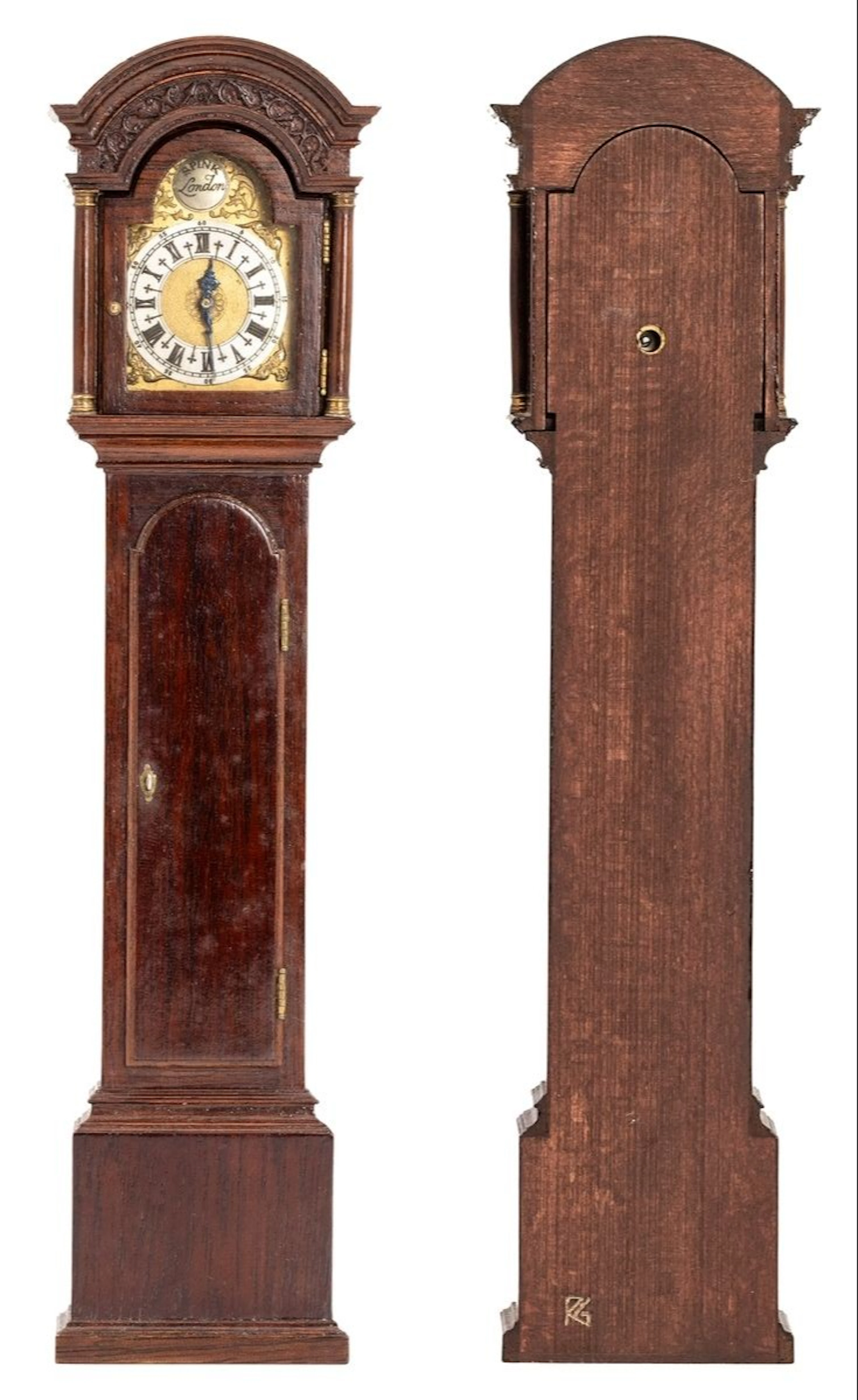 MINIATURE GRANDFATHER CLOCK BY SPINK & SON